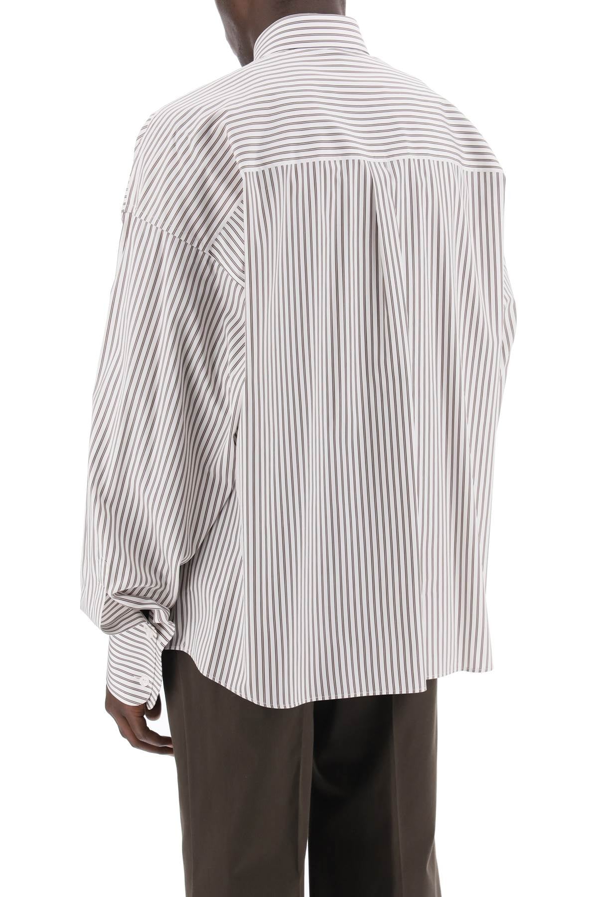 Shop Dolce & Gabbana Men's Oversized Striped Poplin Shirt In Multicolor