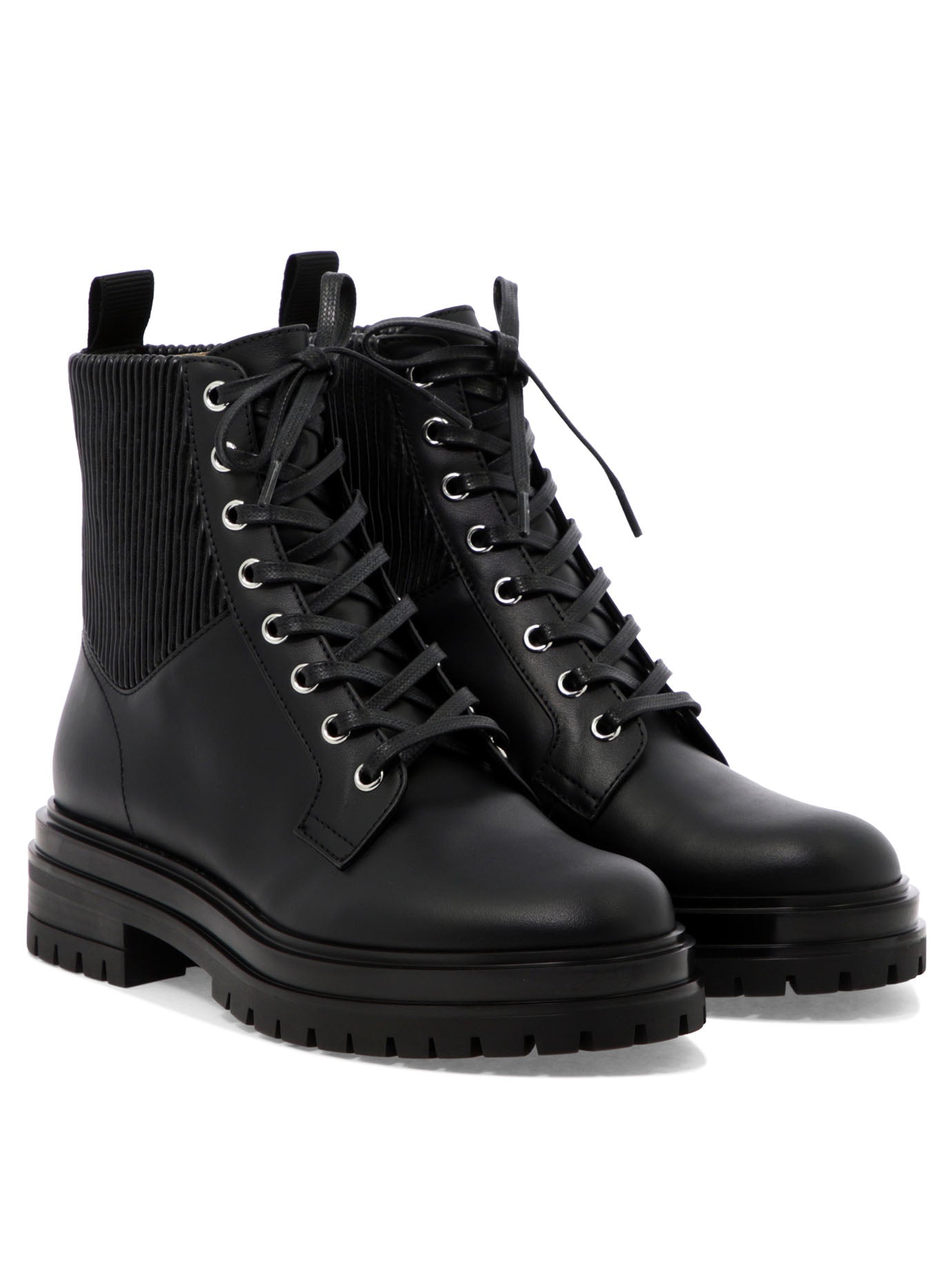 Shop Gianvito Rossi Stylish Lace-up Combat Boots For Women In Black
