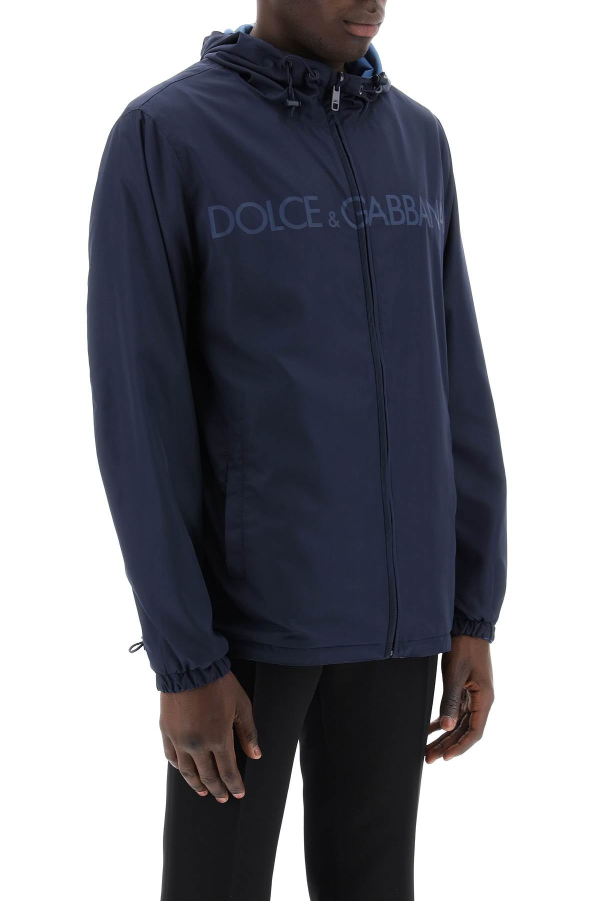 Shop Dolce & Gabbana Reversible Windbreaker Jacket For Men In Blue
