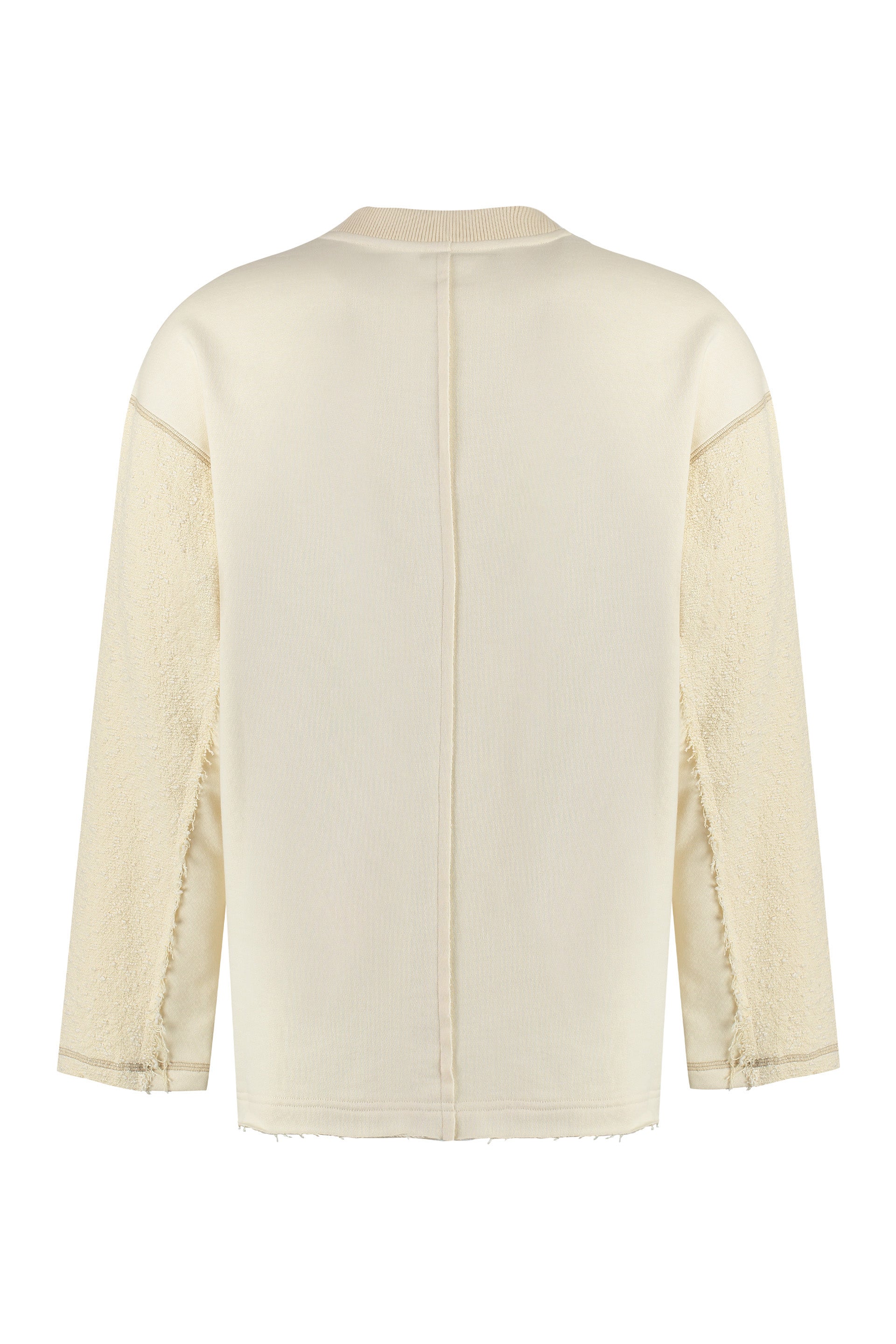 Shop Dolce & Gabbana Asymmetric Hem Oversize Cotton Sweatshirt For Men In Panna