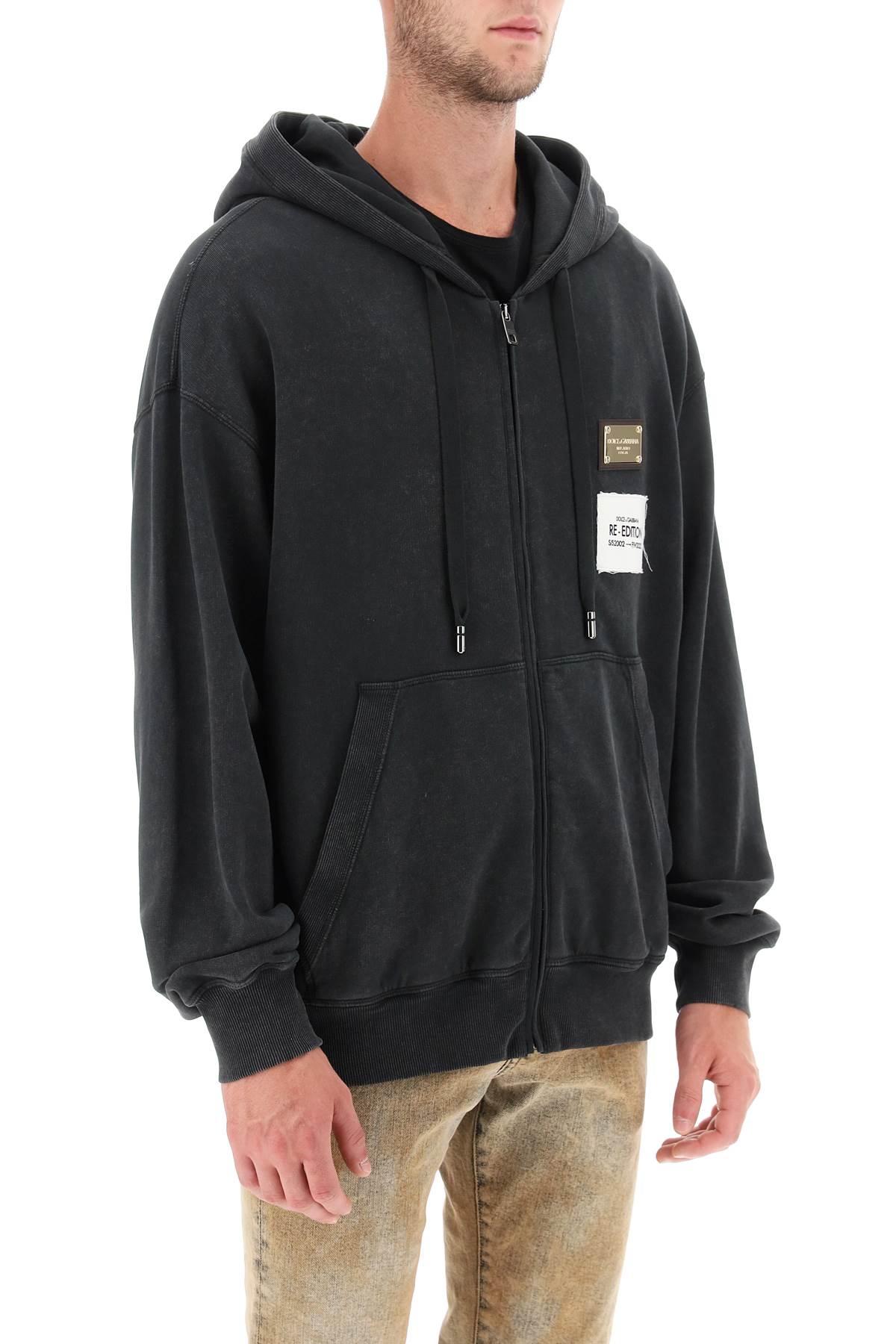 Shop Dolce & Gabbana Men's Re-edition Grey Hoodie From Fw23 Collection