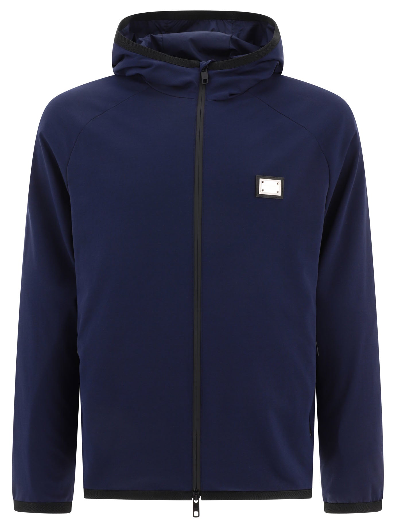 Shop Dolce & Gabbana Blue T-shirt Jacket With Hood For Men In Navy