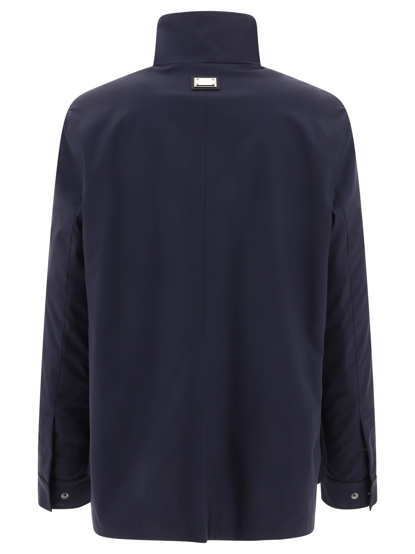 Shop Dolce & Gabbana Men's Blue Technical Fabric Safari Jacket For Ss24