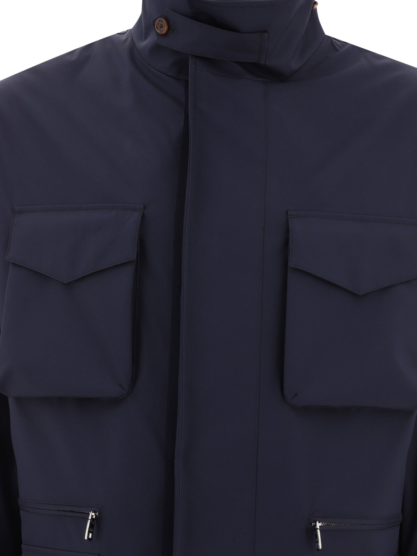 Shop Dolce & Gabbana Men's Blue Technical Fabric Safari Jacket For Ss24