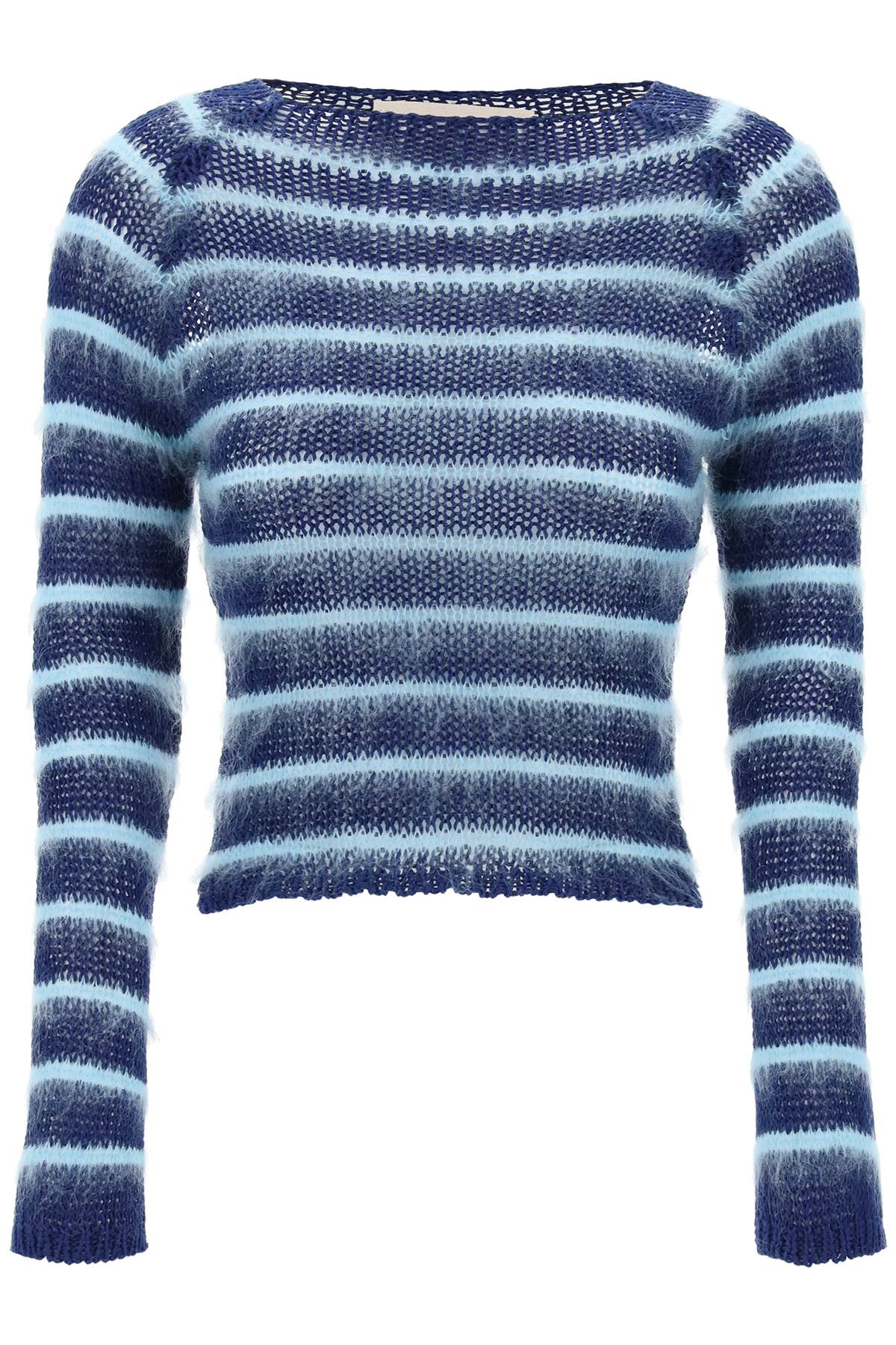 Shop Marni Striped Cotton And Mohair Pullover For Women In Multicolor