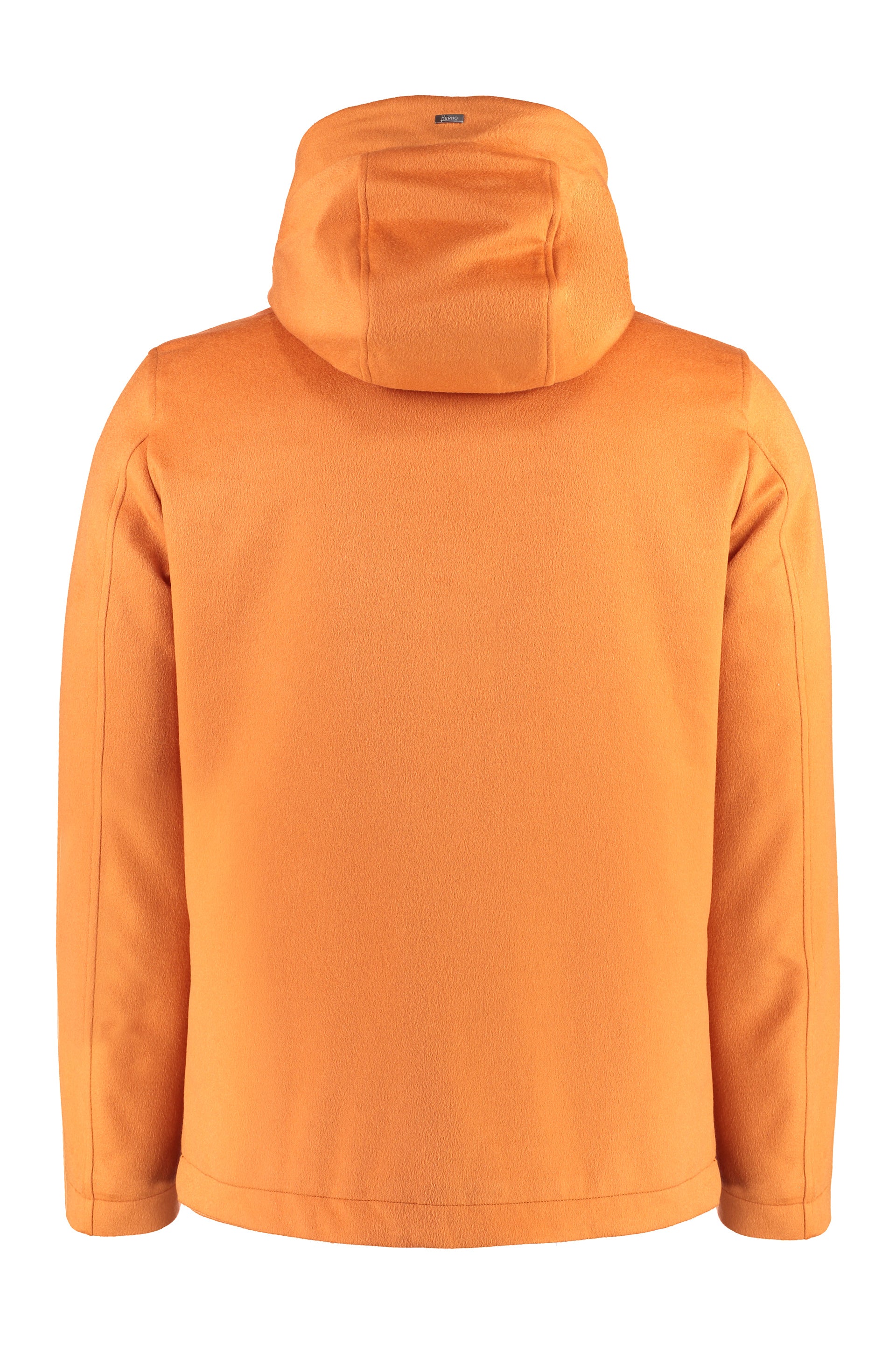 Shop Herno Adjustable Drawstring Cashmere Jacket In Orange
