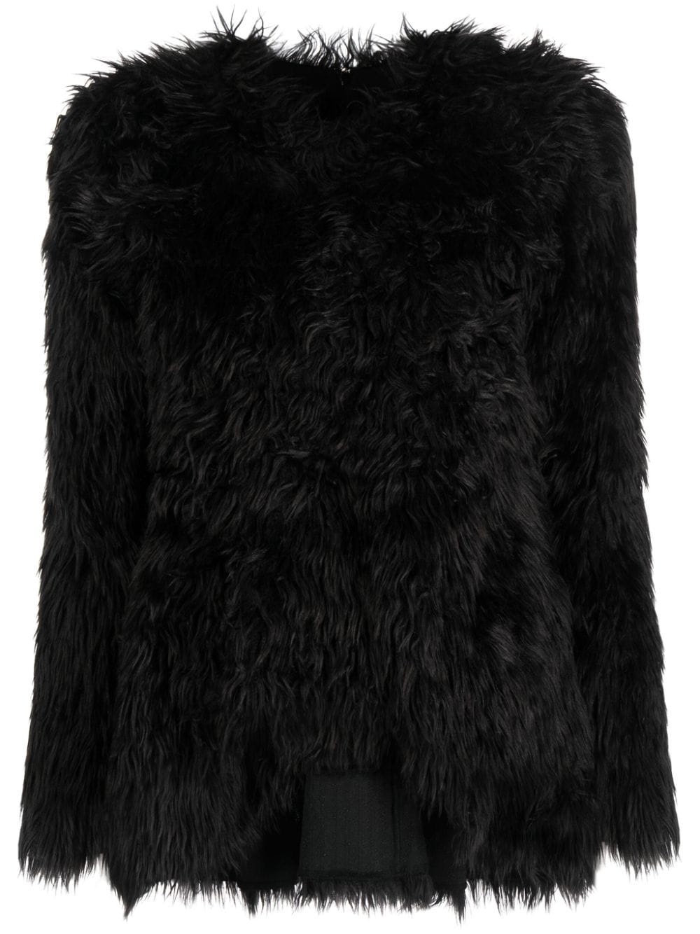 Shop Comme Des Garçons Faux-fur Women's Long-sleeved Top In Black