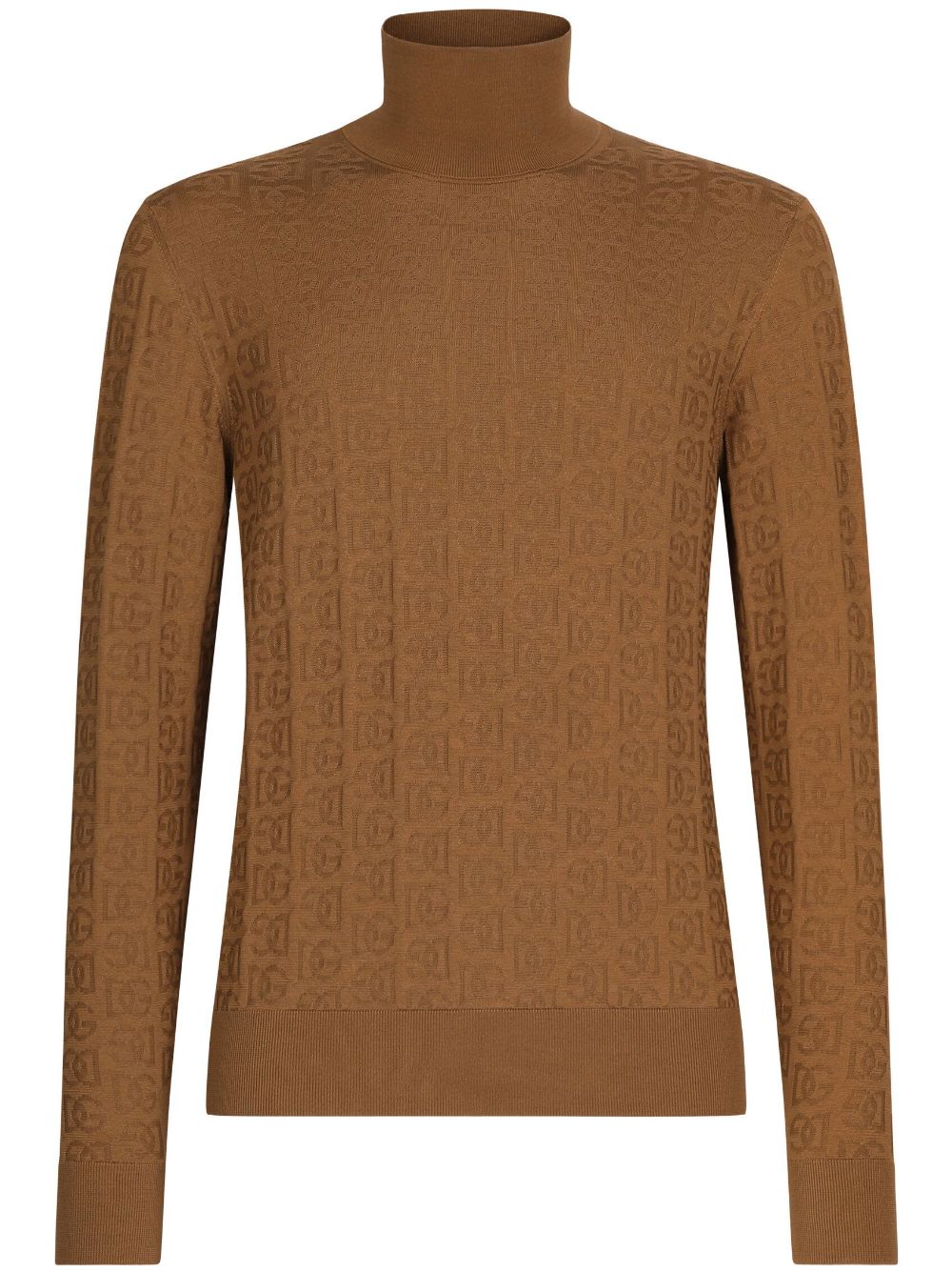 Dolce & Gabbana Luxurious Silk Turtle-neck Sweater For Men In Camel