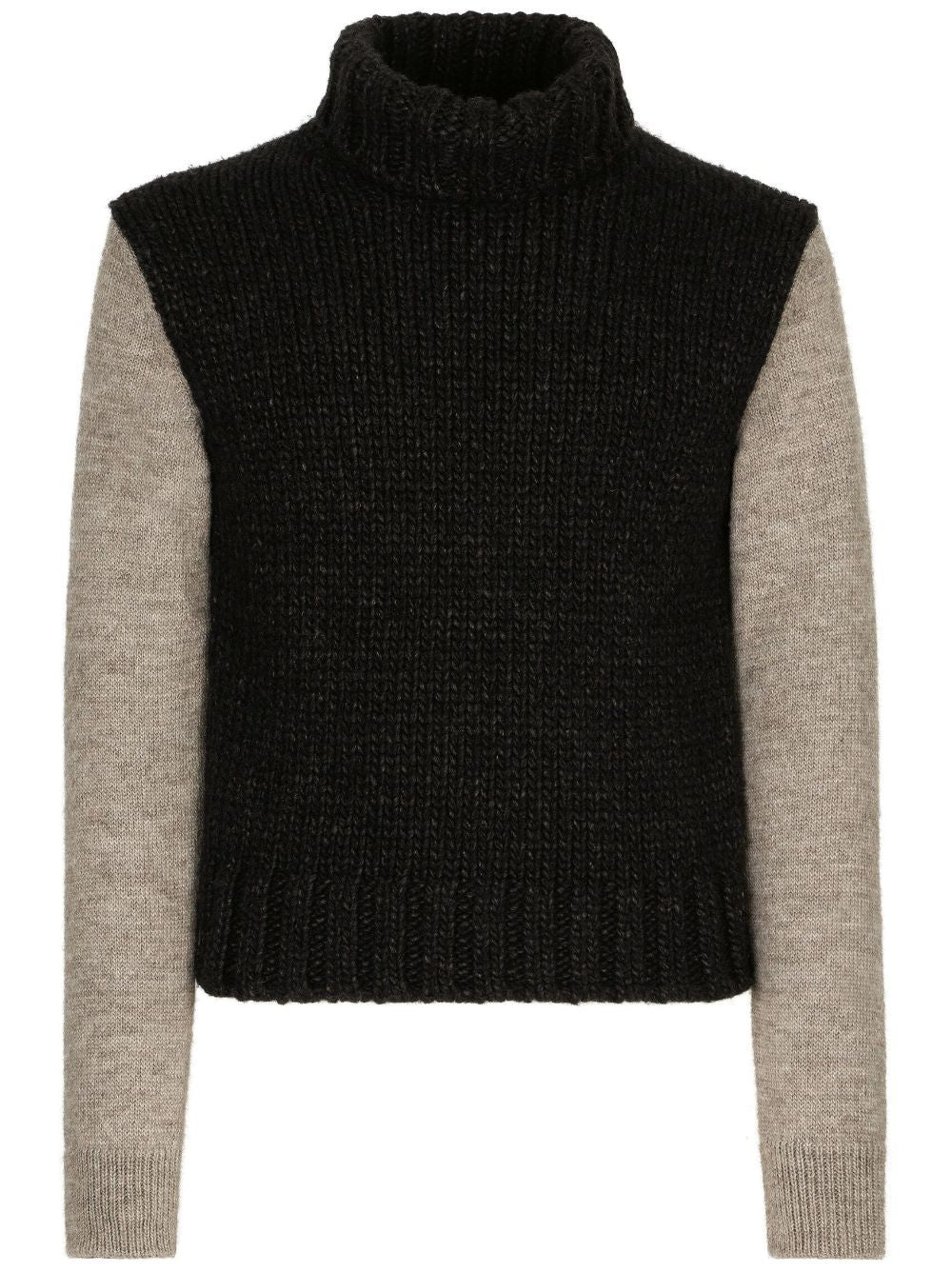 Shop Dolce & Gabbana Men's Grey Wool Turtleneck Sweater For Fw24