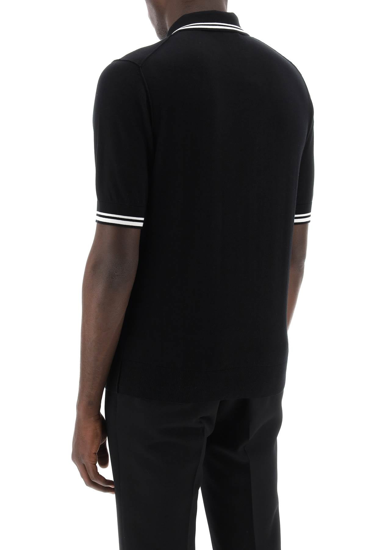 Shop Dolce & Gabbana Men's Short Sleeved Polo Shirt In Black