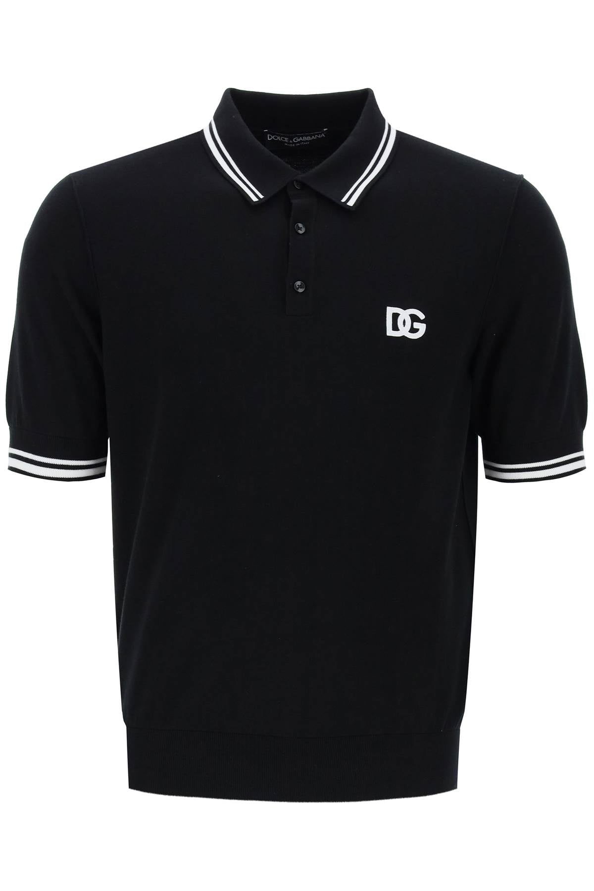 Shop Dolce & Gabbana Men's Short Sleeved Polo Shirt In Black