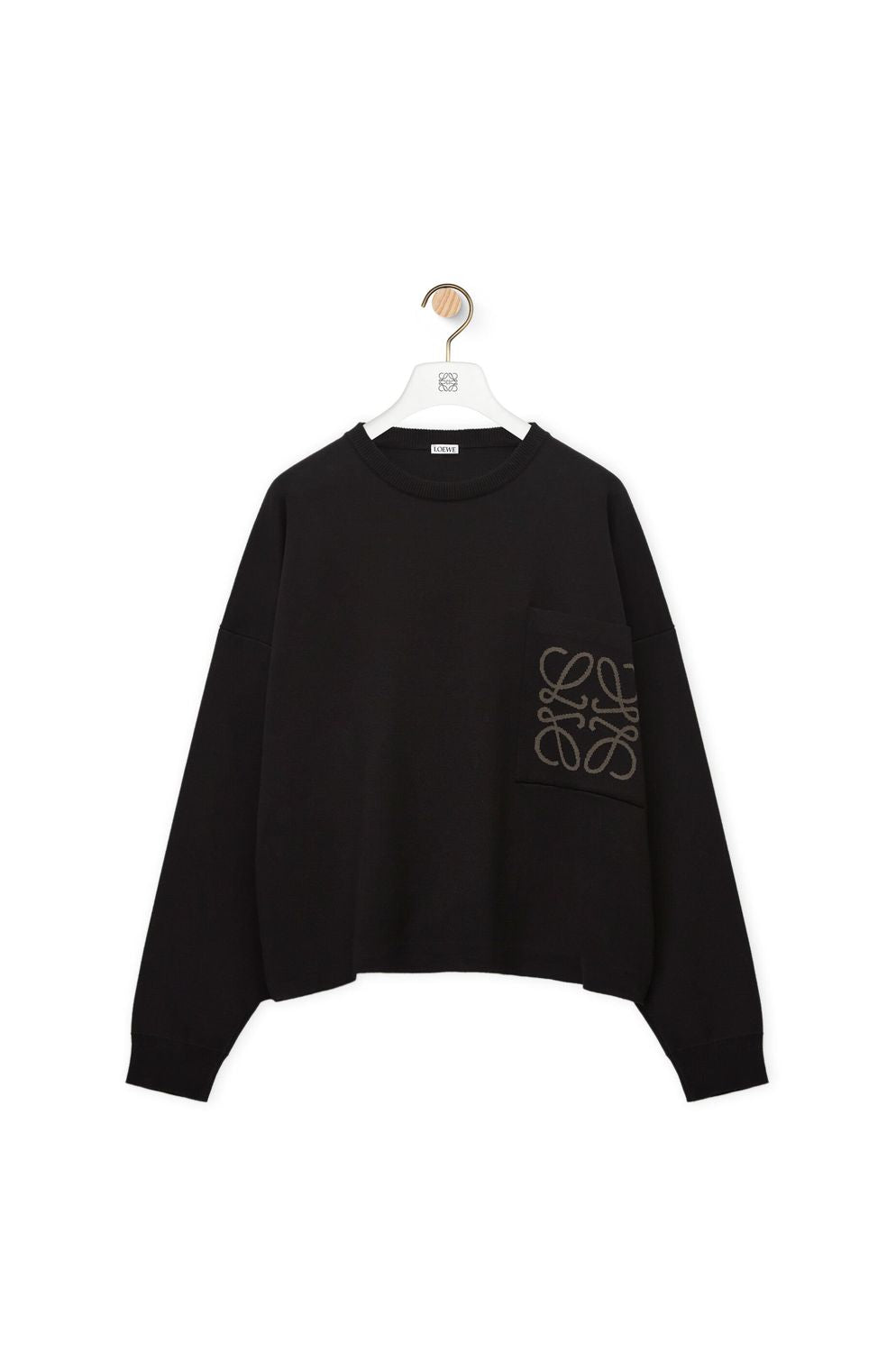 Loewe Cotton Blend Crewneck Sweater For Men In Black