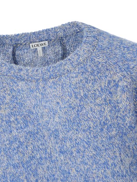 Shop Loewe Brushed Wool Crewneck Sweater For Men In Blue