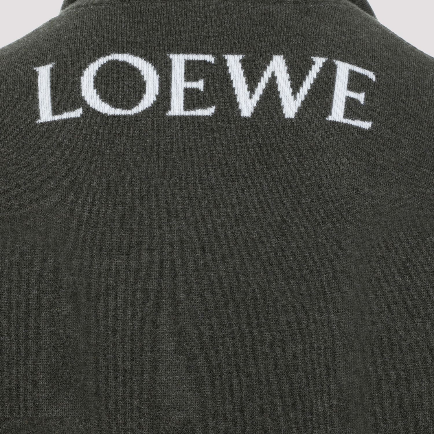 Shop Loewe Men's Green Wool Hoodie For Ss24