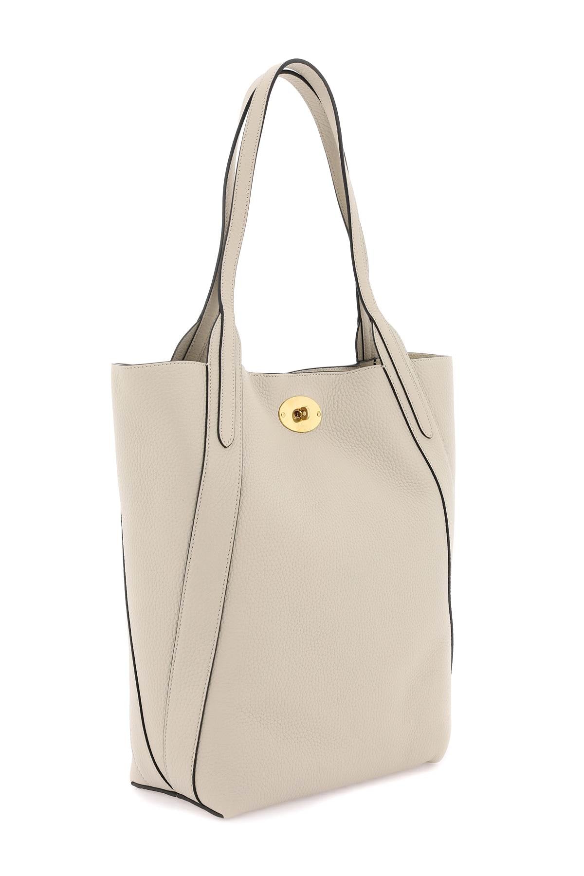 Shop Mulberry Grained Leather Bayswater Tote Handbag For Women In Grey