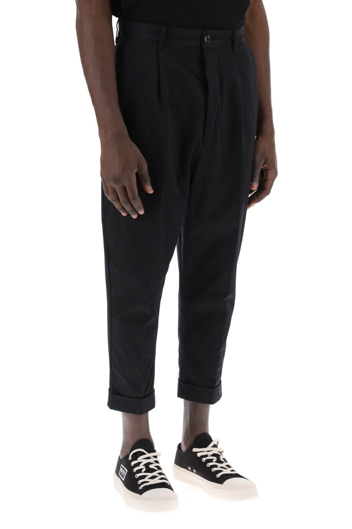 Shop Ami Alexandre Mattiussi Carrot Oversized Trousers For Men In Black
