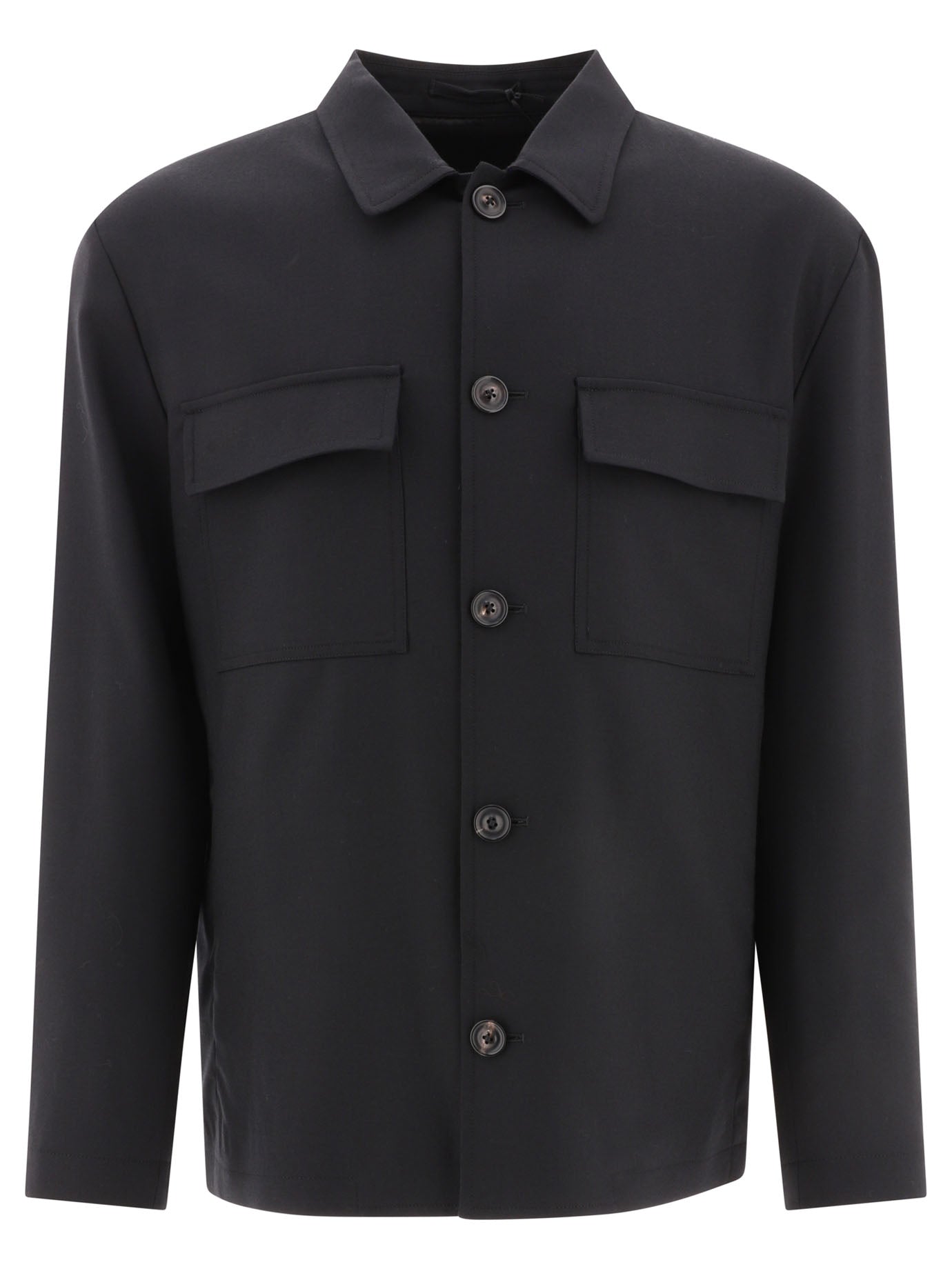 Shop Lardini Men's Black Overshirt For Fw23