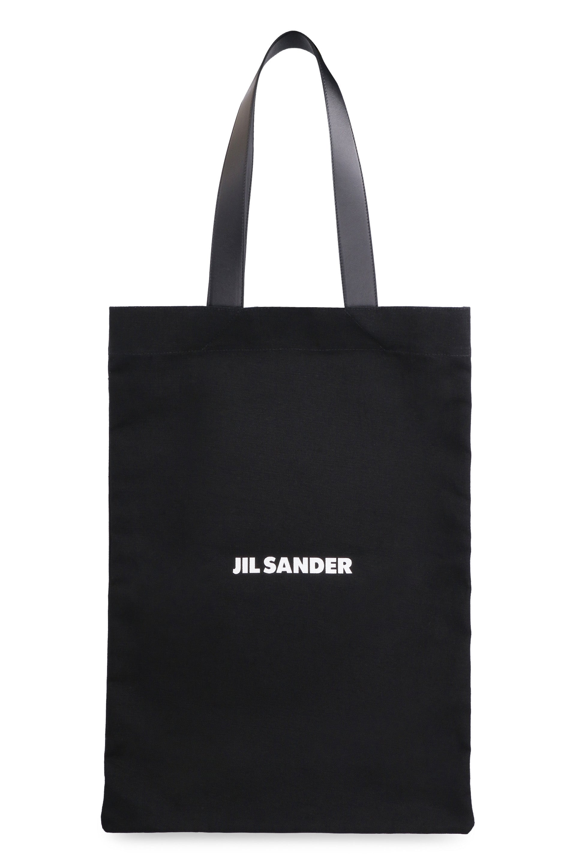 Shop Jil Sander Stylish Black Canvas Tote Handbag For Women