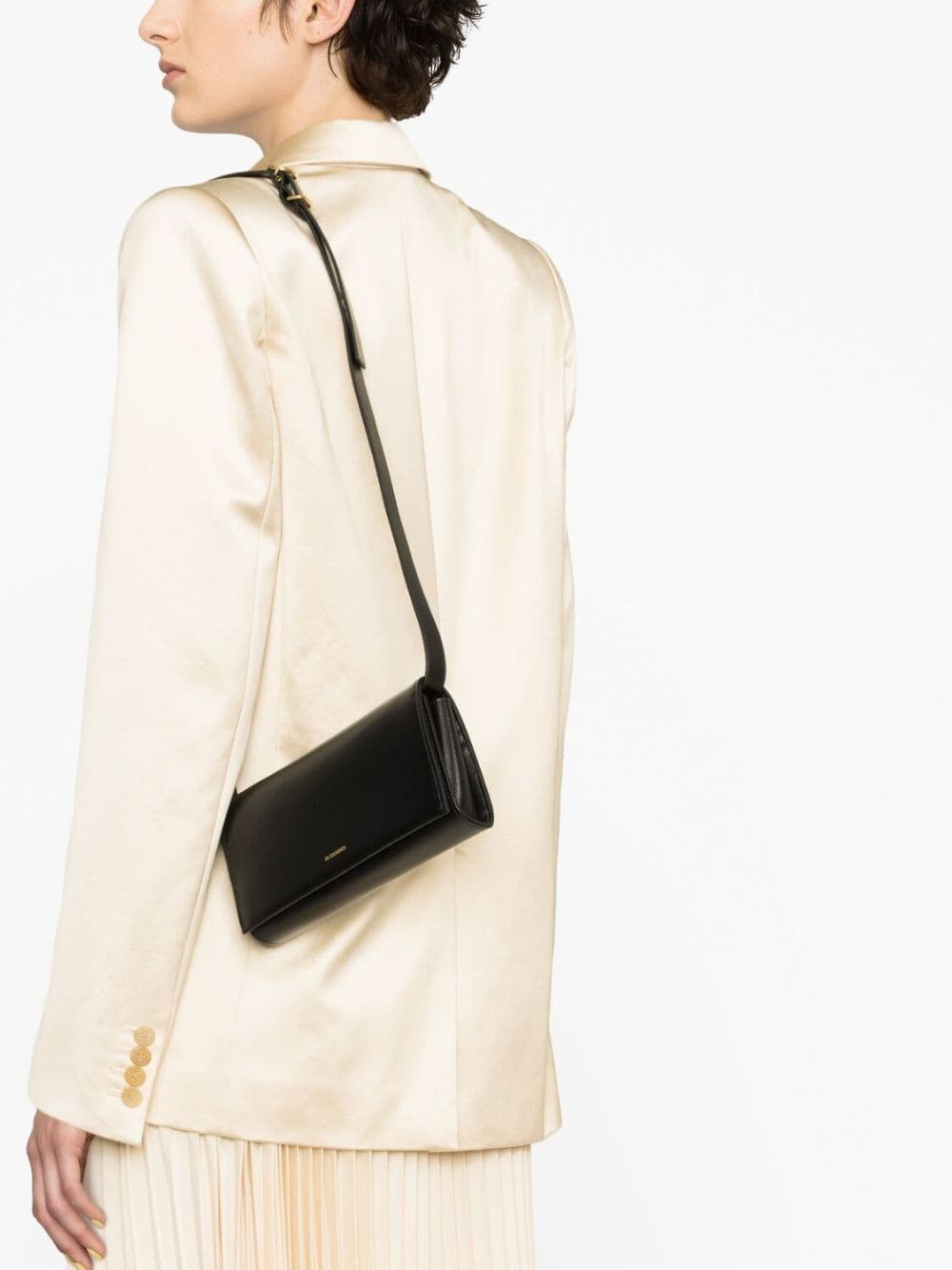 Shop Jil Sander Stylish All-day Black Leather Crossbody Handbag For Women
