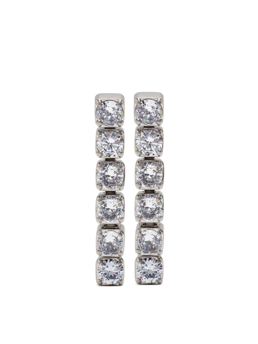 Jil Sander Sparkly Silver Earrings For Women In Metallic
