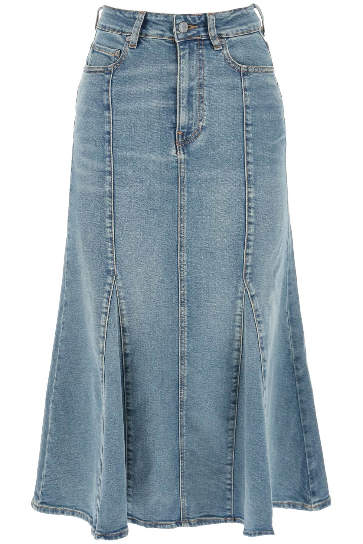 Shop Ganni Blue Denim Peplum Skirt