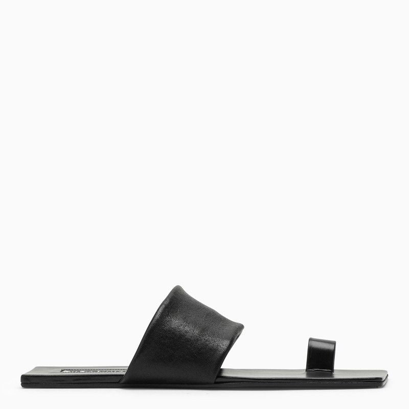 Jil Sander Black Leather Low Sandals For Women By