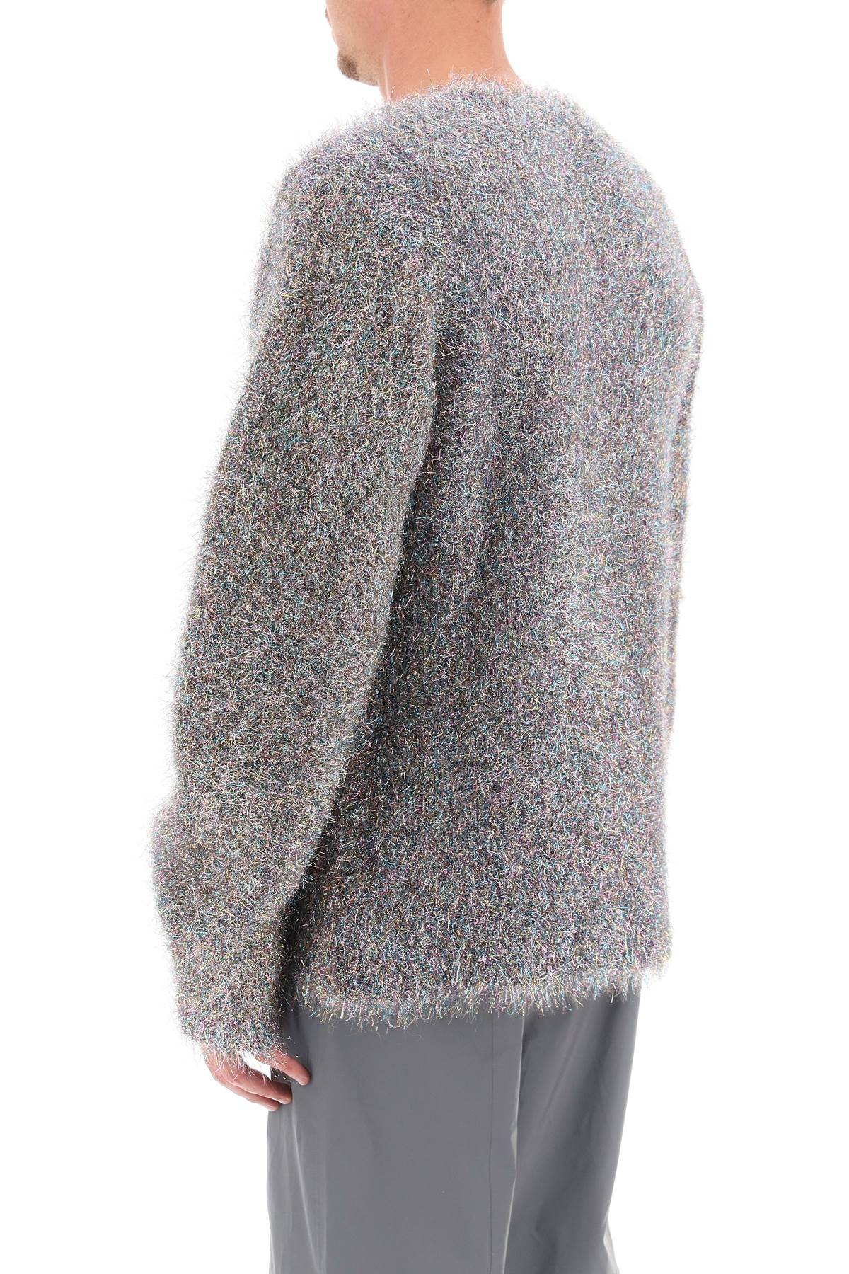 Shop Jil Sander Multicolored Lurex And Mohair Men's Sweater For Fall/winter 2023 In Silver