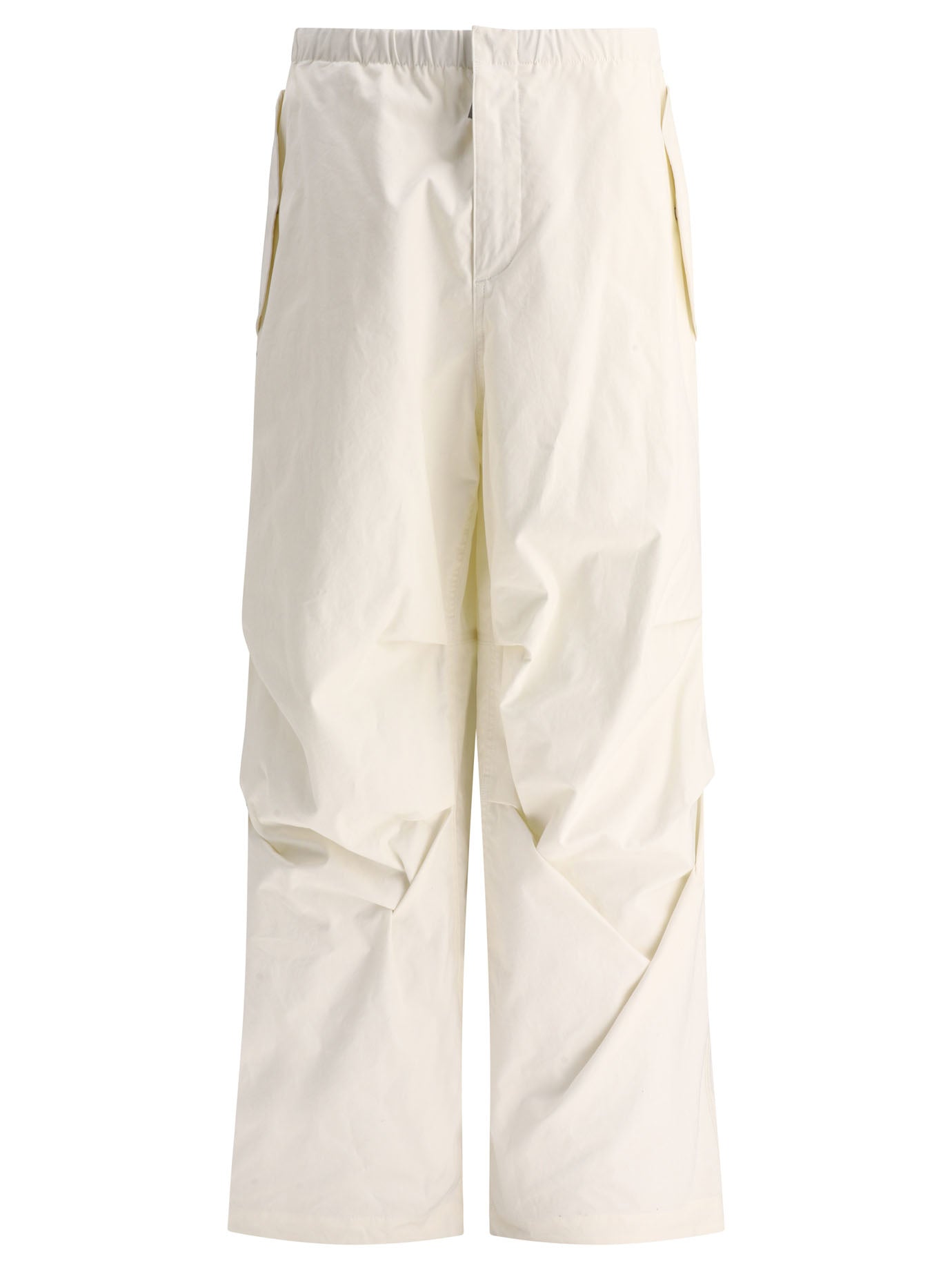 Jil Sander Men's Oversized Trousers With Knee Pleat For Ss24 In White