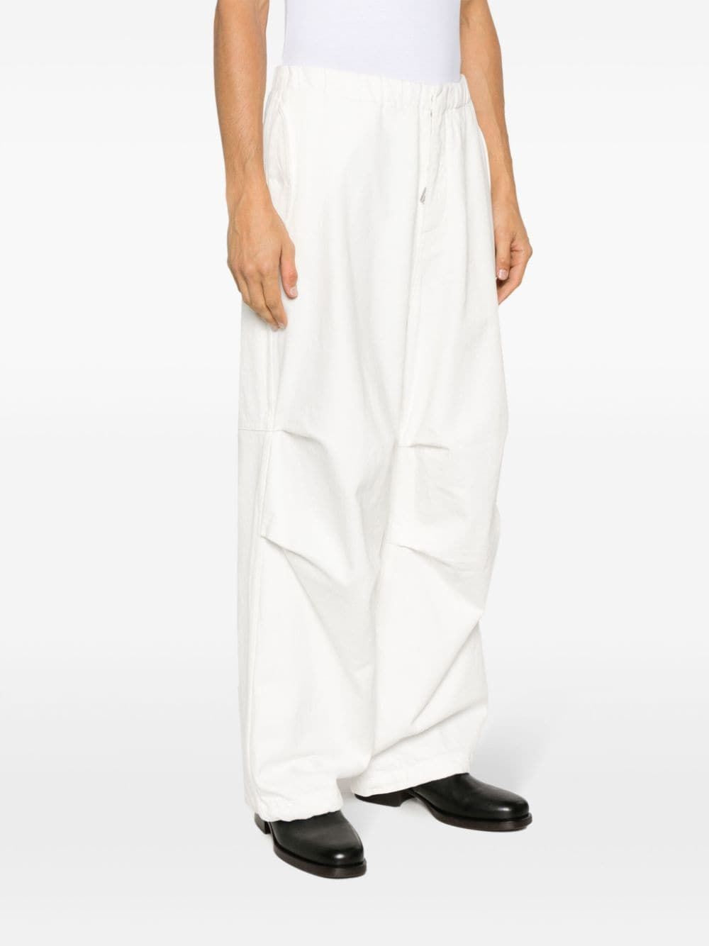 Shop Jil Sander Men's White Cotton Pants For Fw23