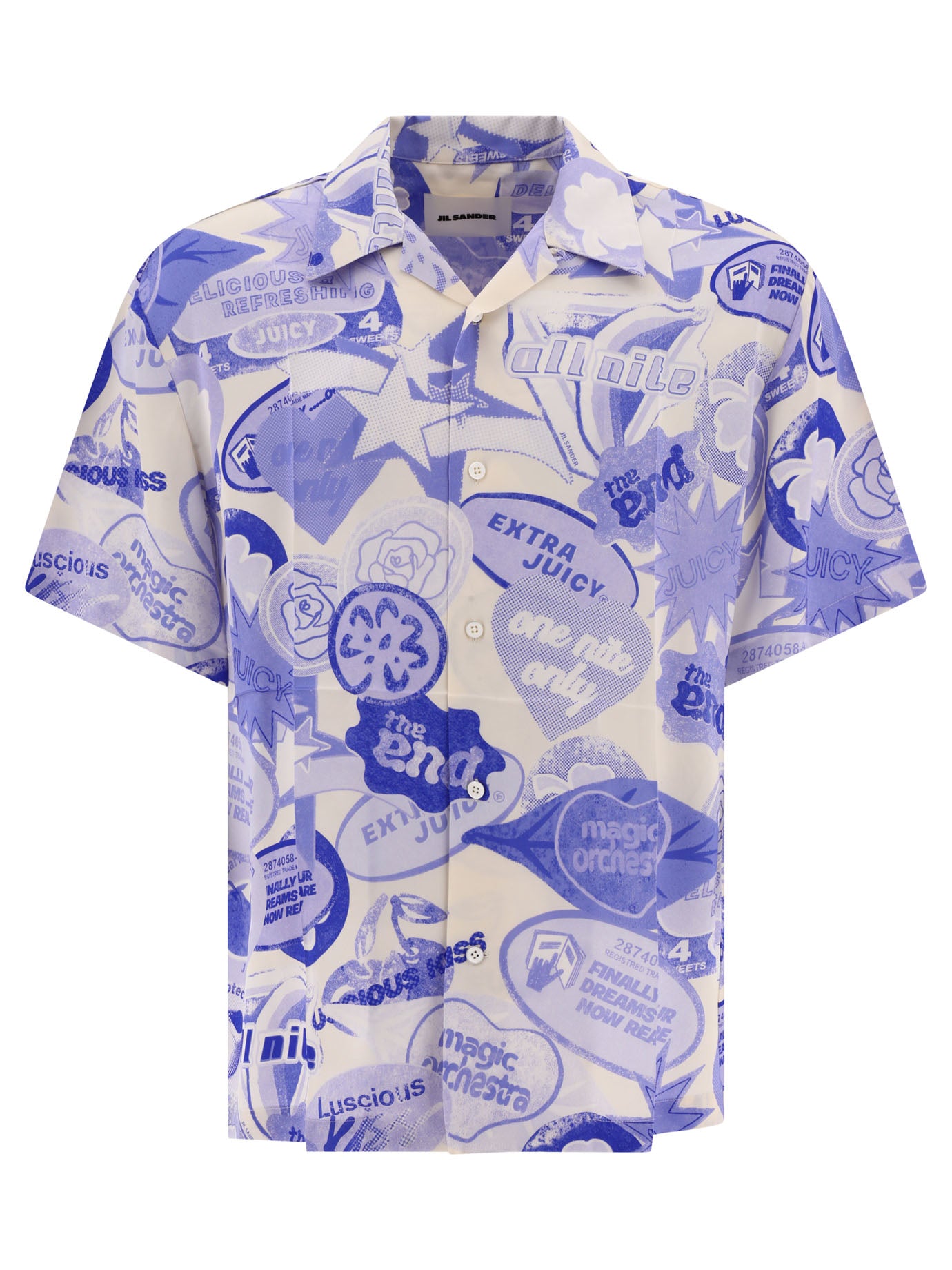 Shop Jil Sander Classic Light Blue Printed Shirt For Men