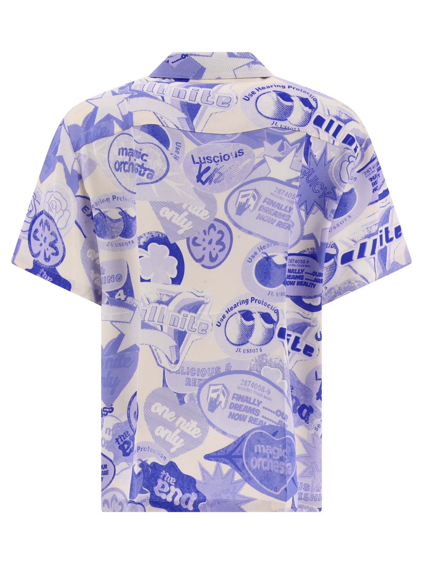 Shop Jil Sander Classic Light Blue Printed Shirt For Men
