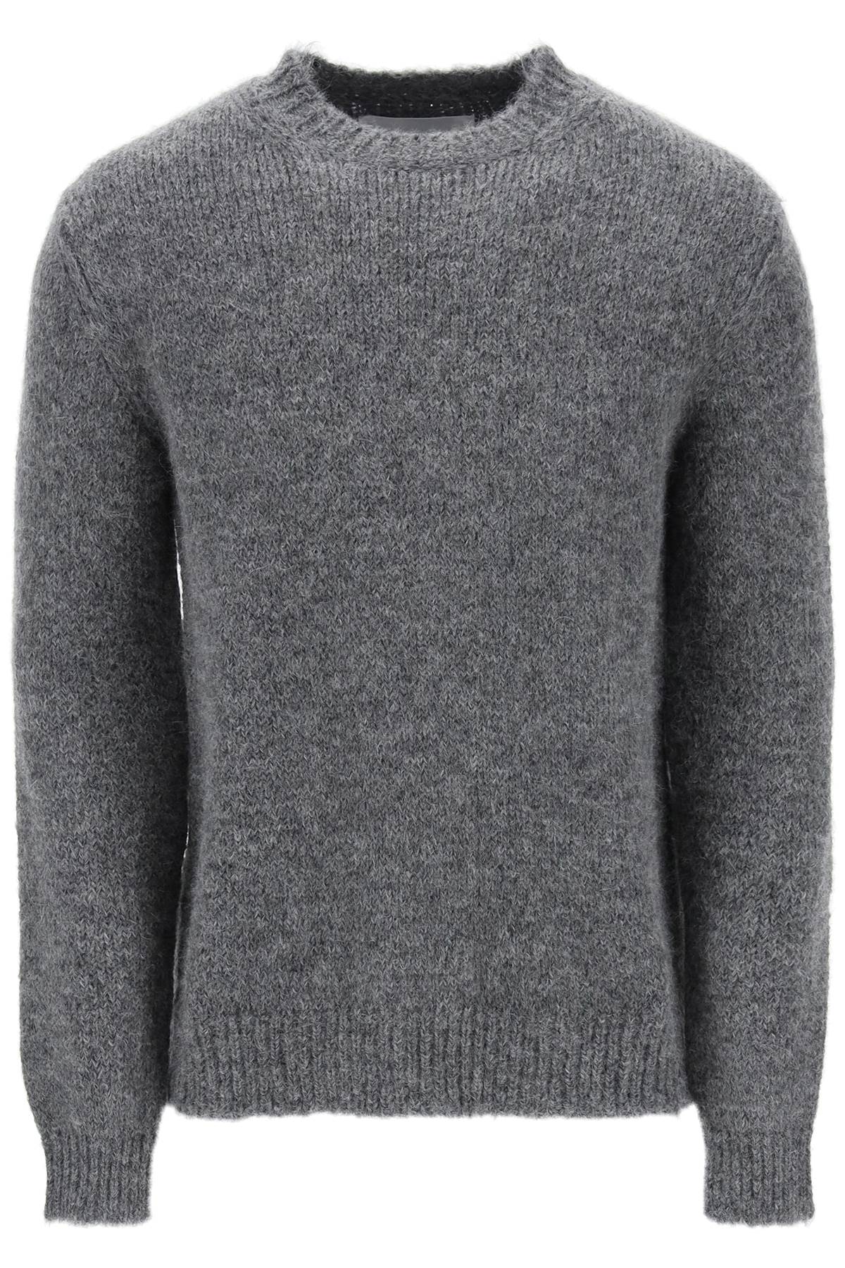 Shop Jil Sander Alpaca Crew-neck Sweater In Melange Grey For Men