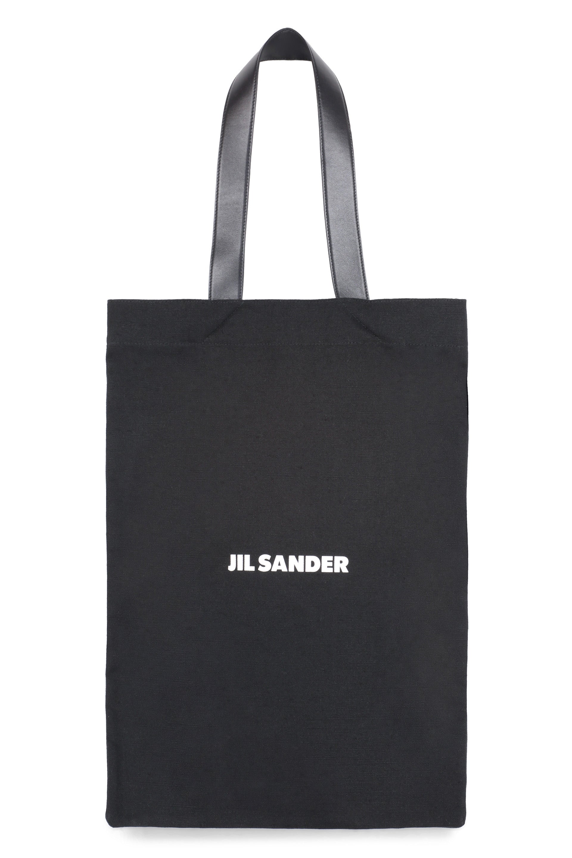 Shop Jil Sander Stylish Black Canvas Tote Bag For Men