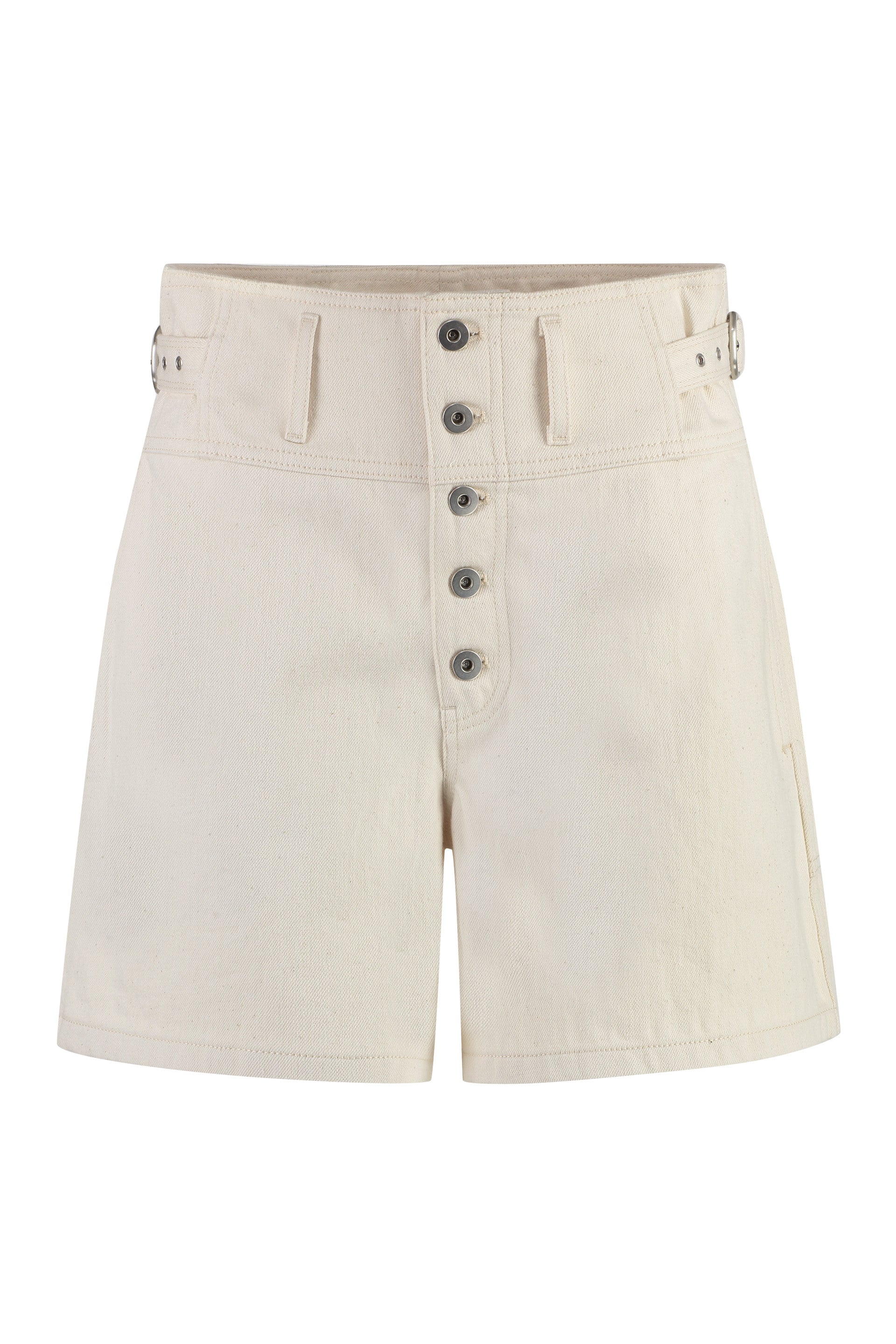 Jil Sander Beige Denim Shorts With Pockets For Women In White