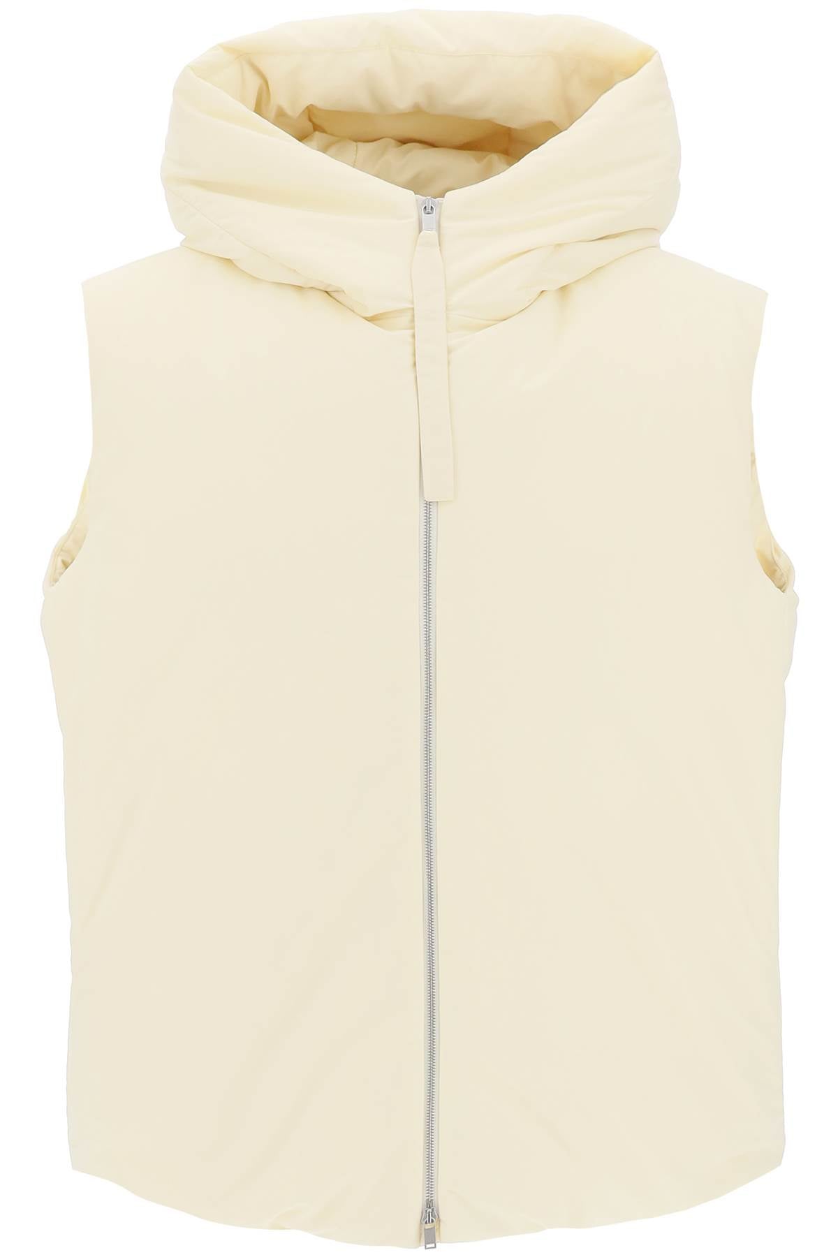 Jil Sander Fw23 Oversized Hooded Down Vest In White