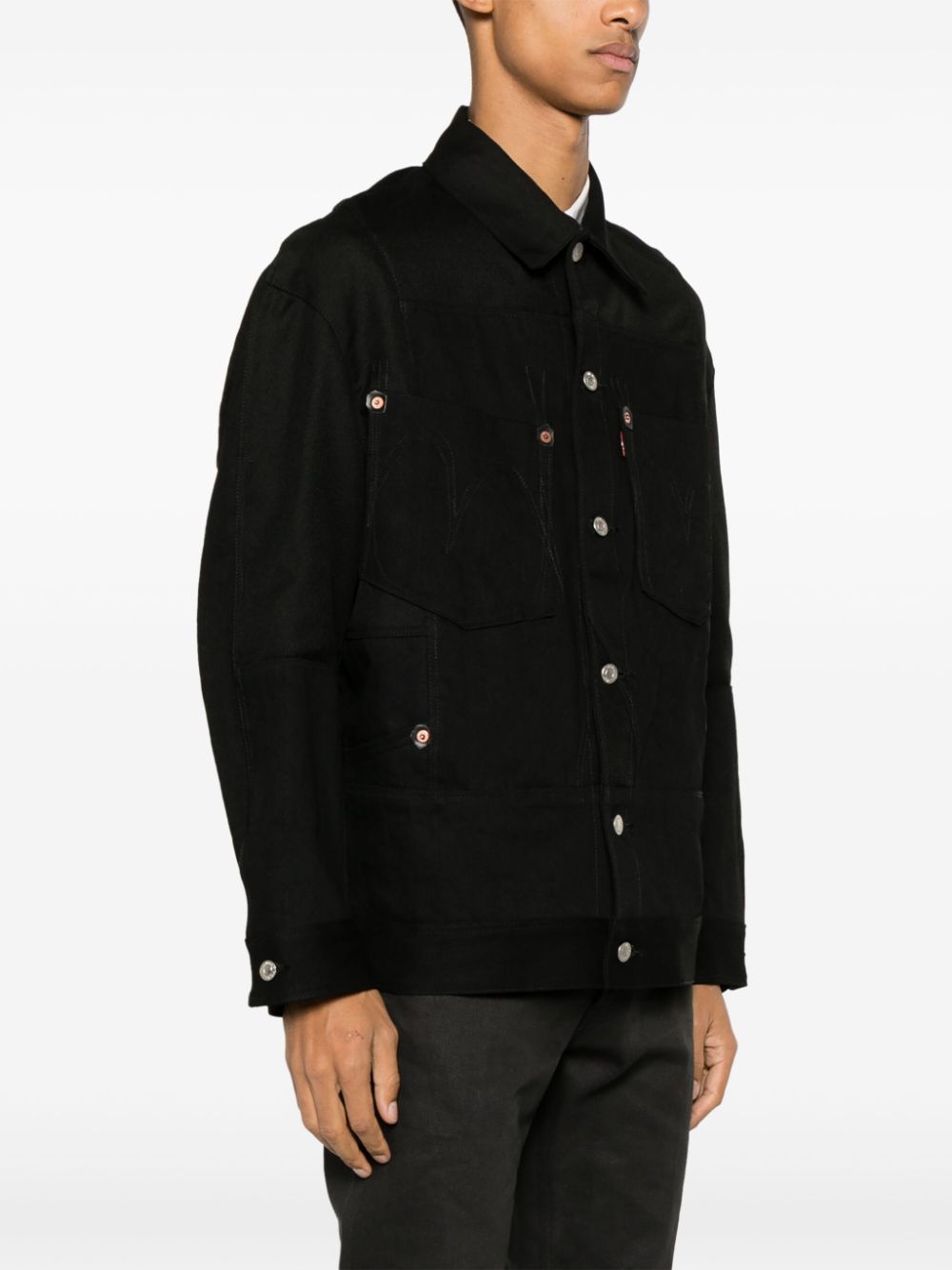 Shop Junya Watanabe Mens Buttoned Shirt Jacket In Black