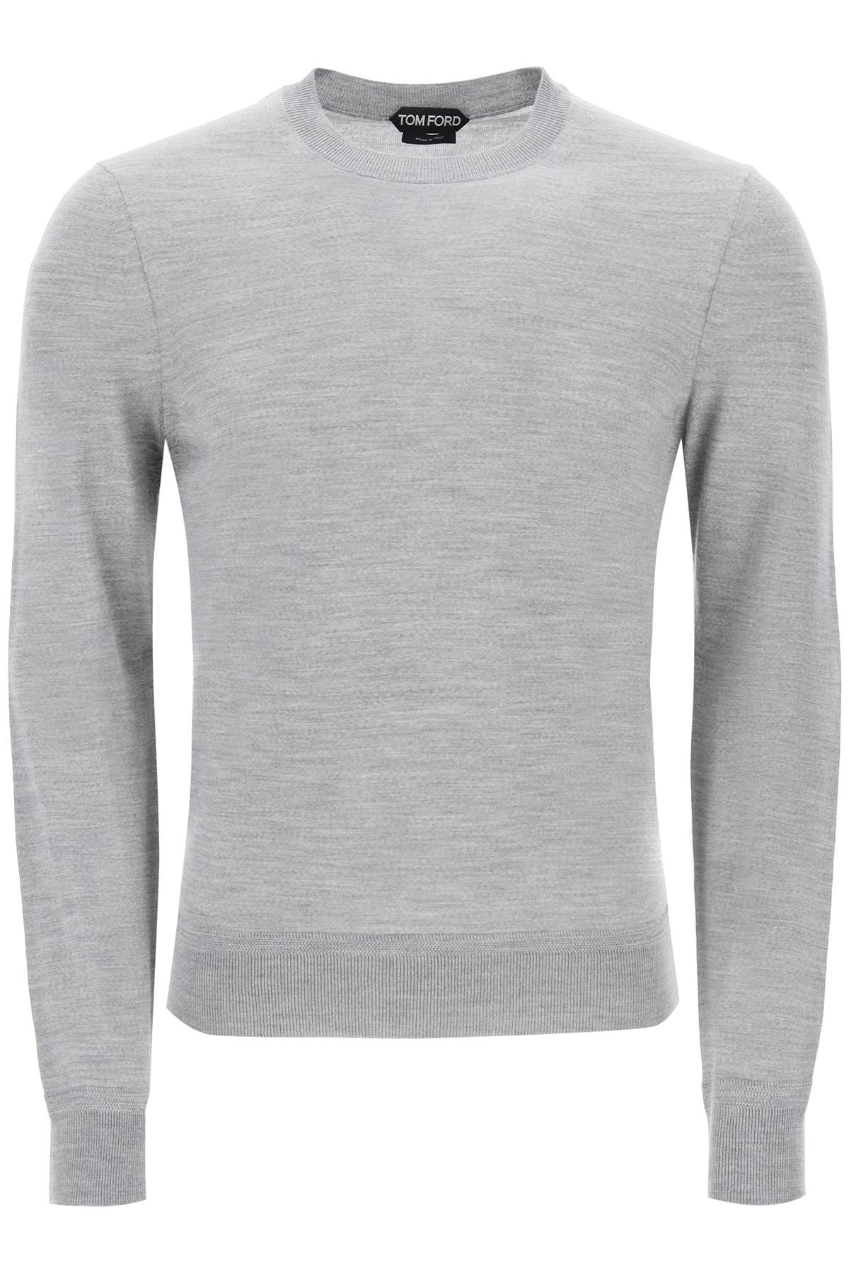 Shop Tom Ford Light Wool Sweater For Men In Grey By  | Ss24 Collection