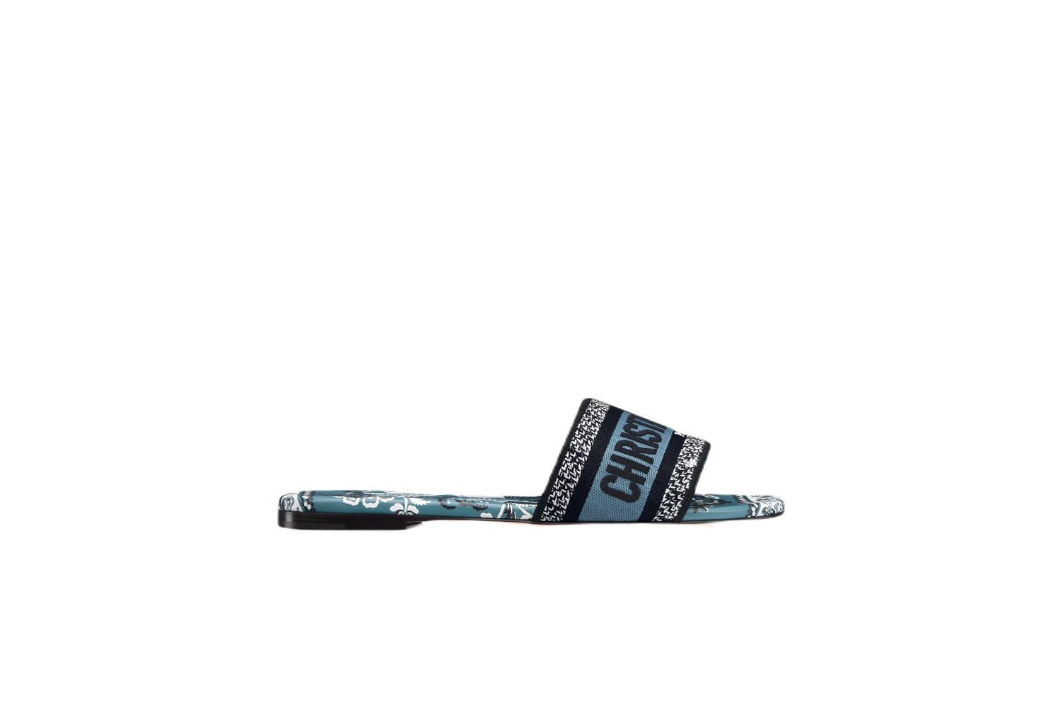 Dior Butterfly Bandana Leather Sandals For Women In Blue
