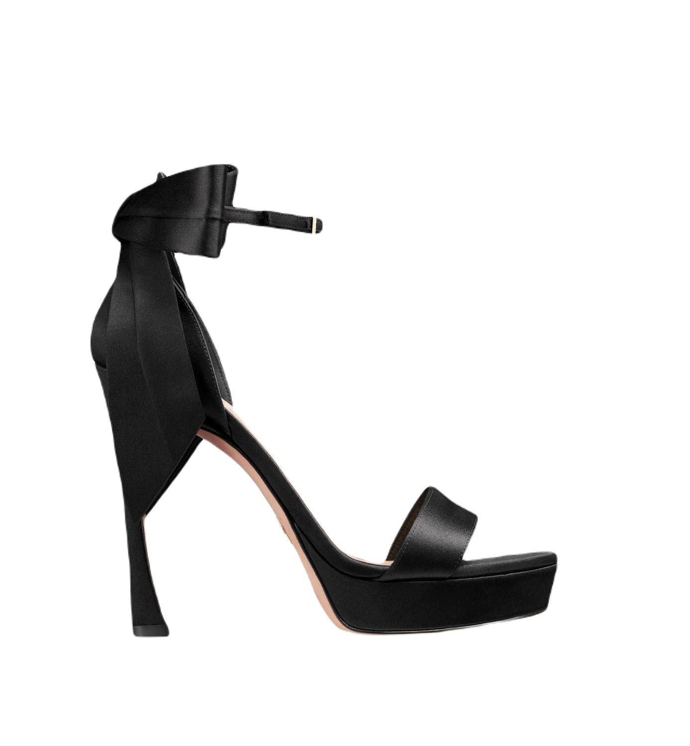Dior Black Satin And Leather Heeled Sandals For Women