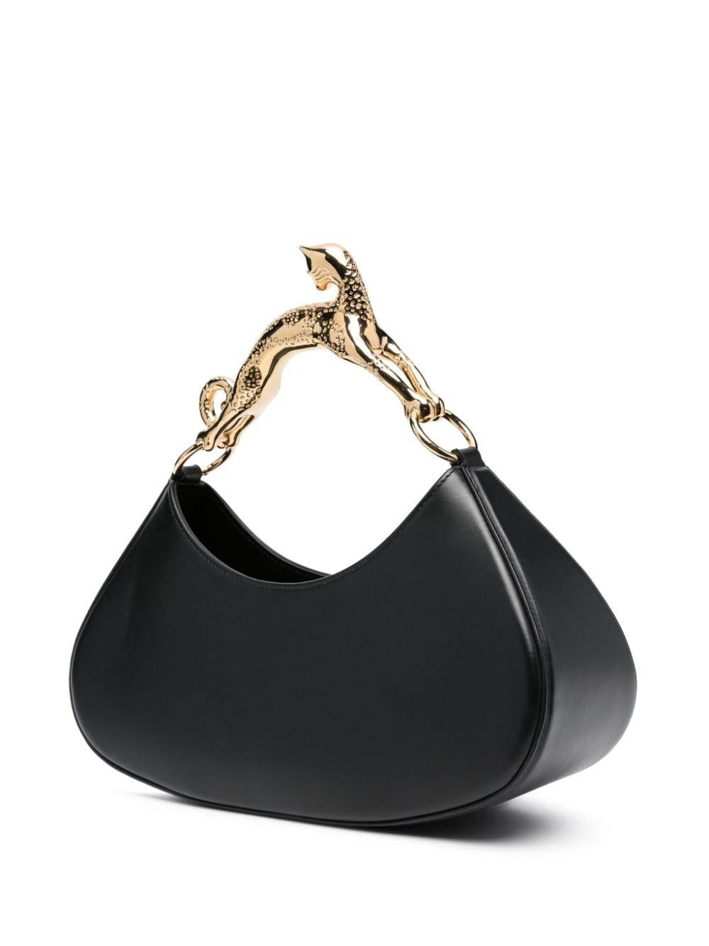 Shop Lanvin Black Calf Leather Hobo Handbag For Women