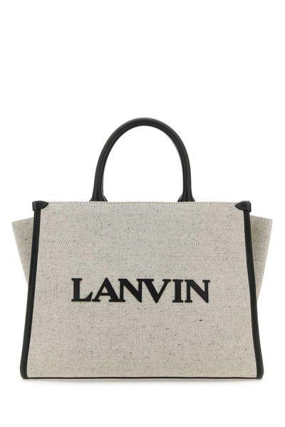 Lanvin Beige And Black Men's Tote Handbag For Ss24