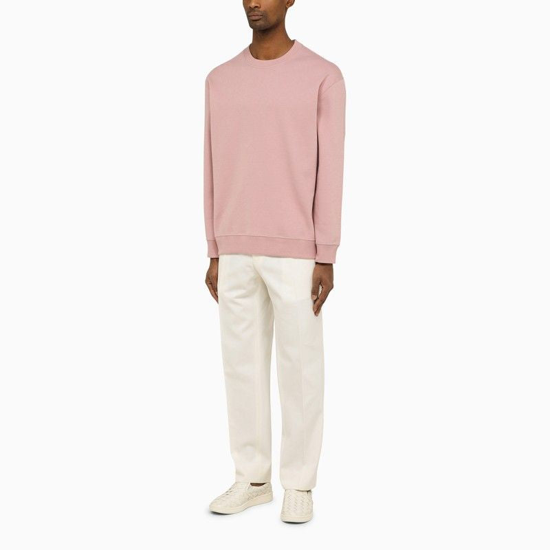 Shop Brunello Cucinelli Pink Cotton Crewneck Sweatshirt For Men