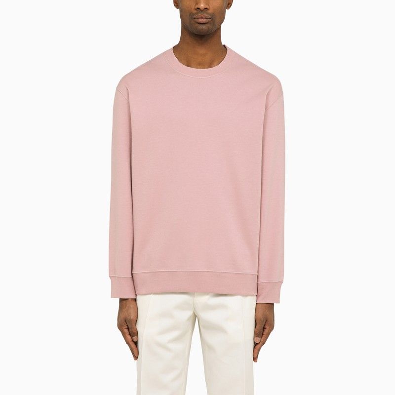 Shop Brunello Cucinelli Pink Cotton Crewneck Sweatshirt For Men
