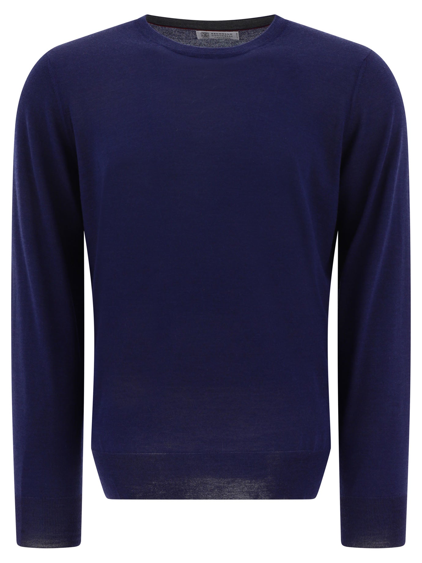 Shop Brunello Cucinelli Blue Lightweight Cashmere And Silk Crew-neck Sweater For Men