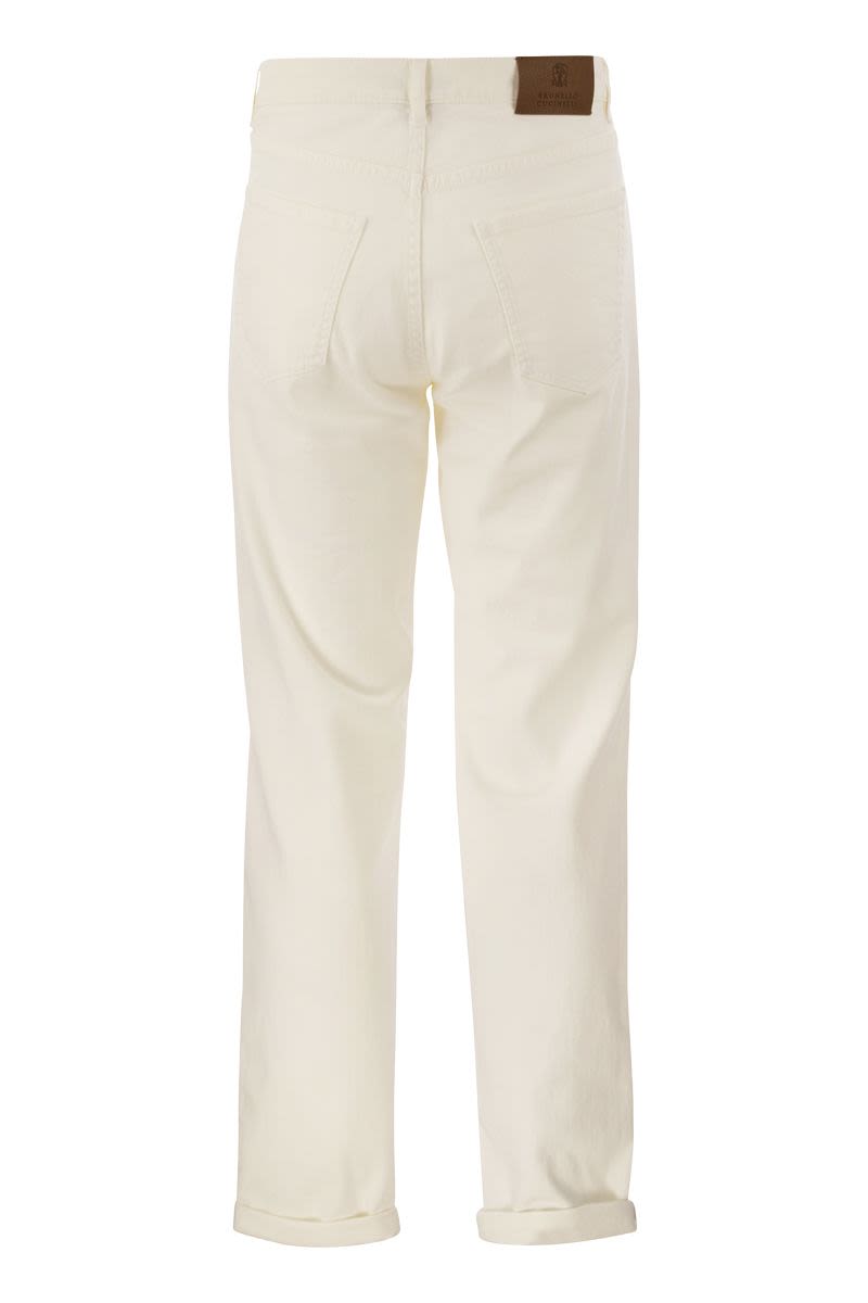 Shop Brunello Cucinelli Men's Straight-leg White Jeans For Ss24