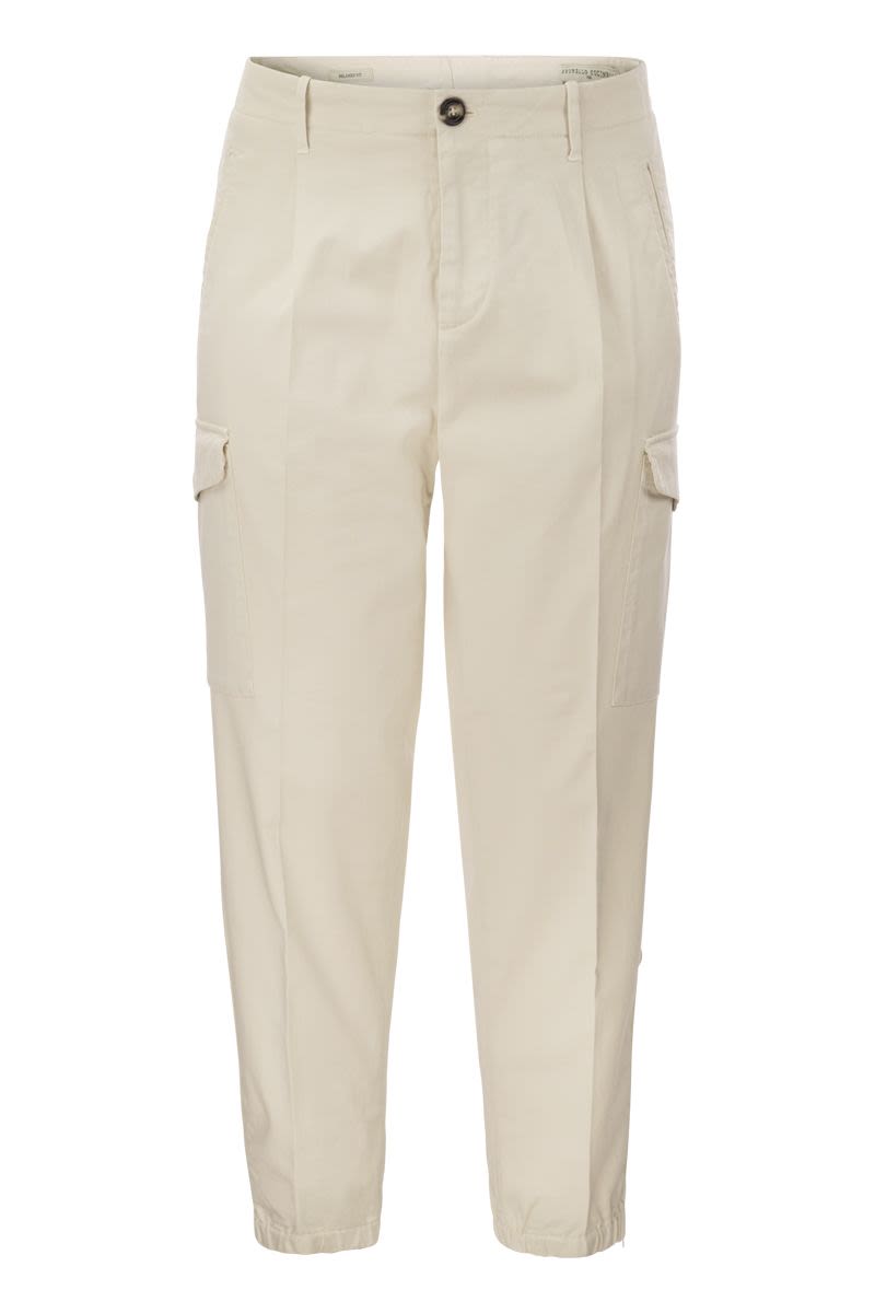 Shop Brunello Cucinelli Men's Cotton Gabardine Cargo Trousers With Military-inspired Pockets In Cream