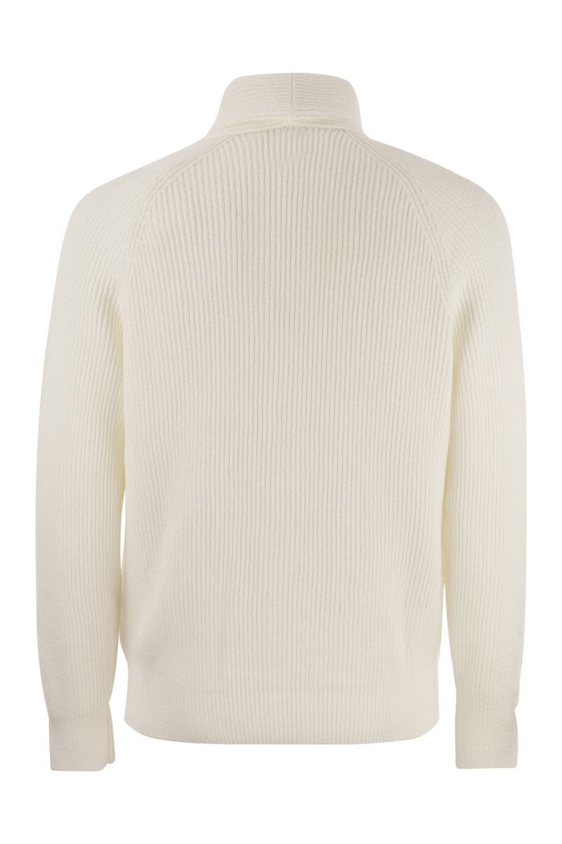Shop Brunello Cucinelli Pure Cotton Ribbed Cardigan With Metal Button Fastening For Men In White