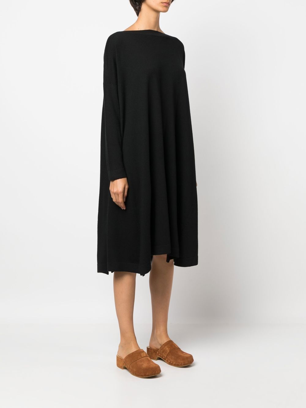 Shop Daniela Gregis Black Oversized Wool Short Dress For Women