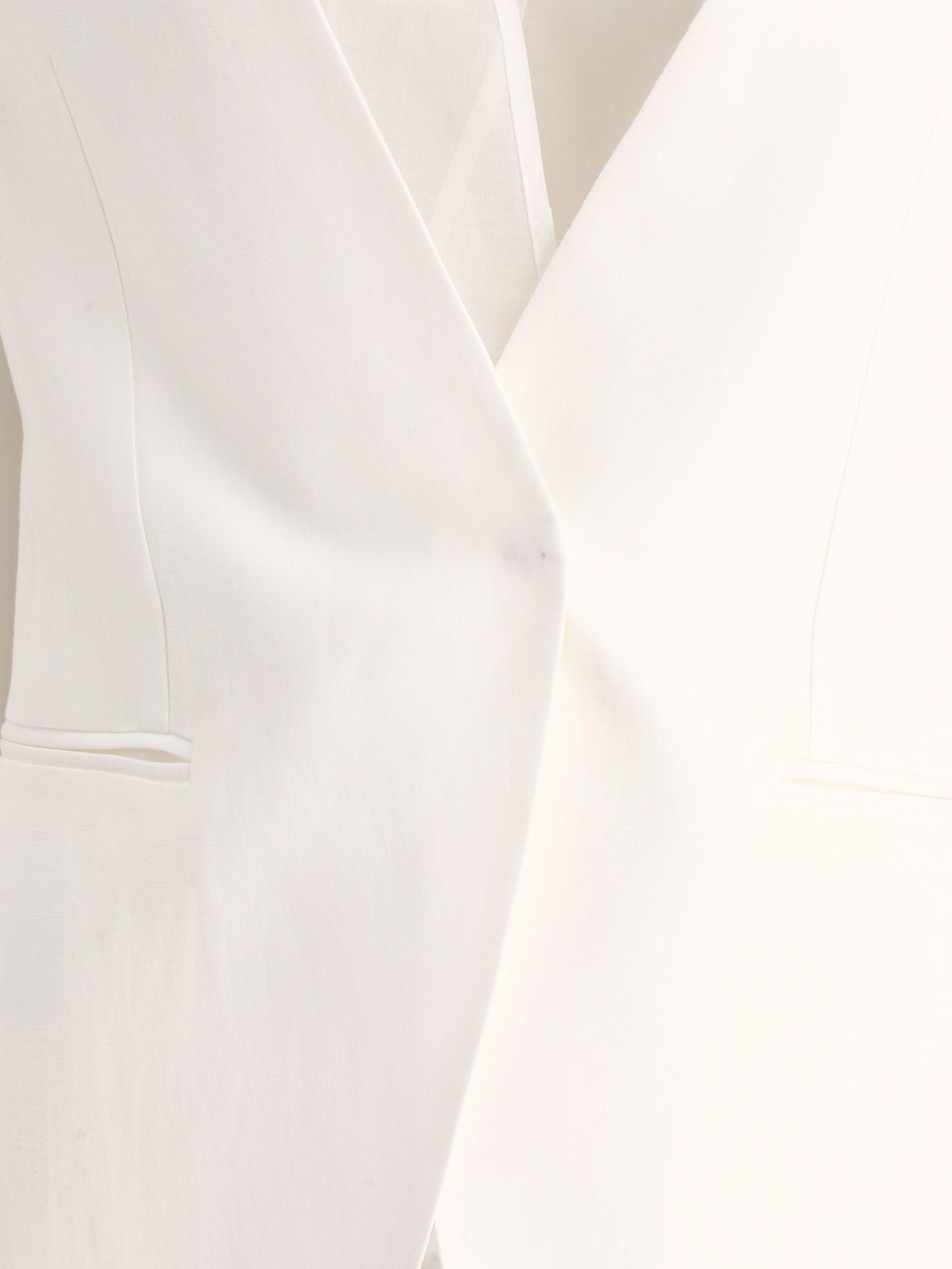 Shop Brunello Cucinelli White Linen Blend Blazer For Women