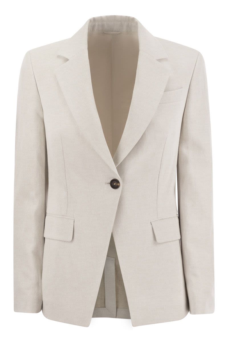 Shop Brunello Cucinelli Sophisticated Spring Sartorial Jacket For Women In Cyan